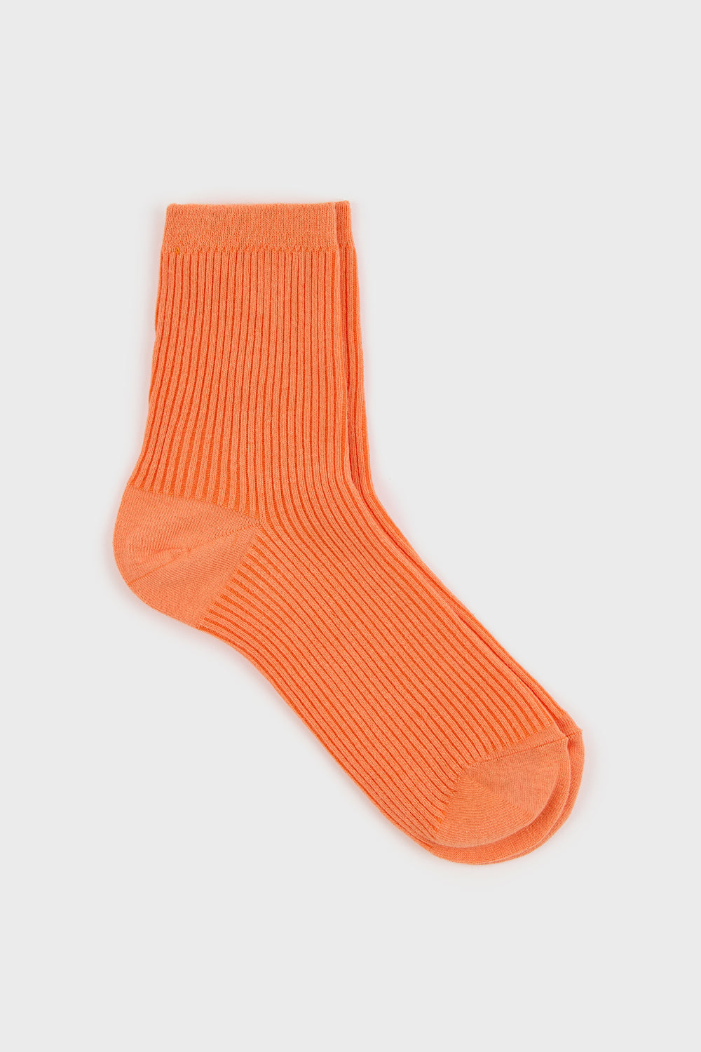 Orange classic ribbed long socks_1