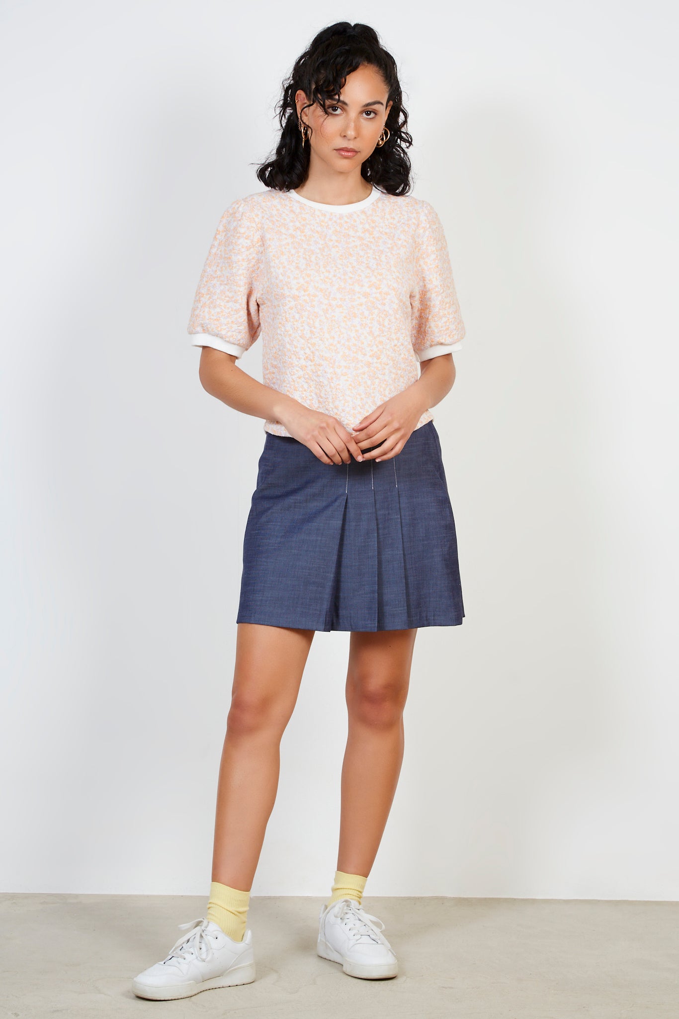 Orange splatter print tee_3