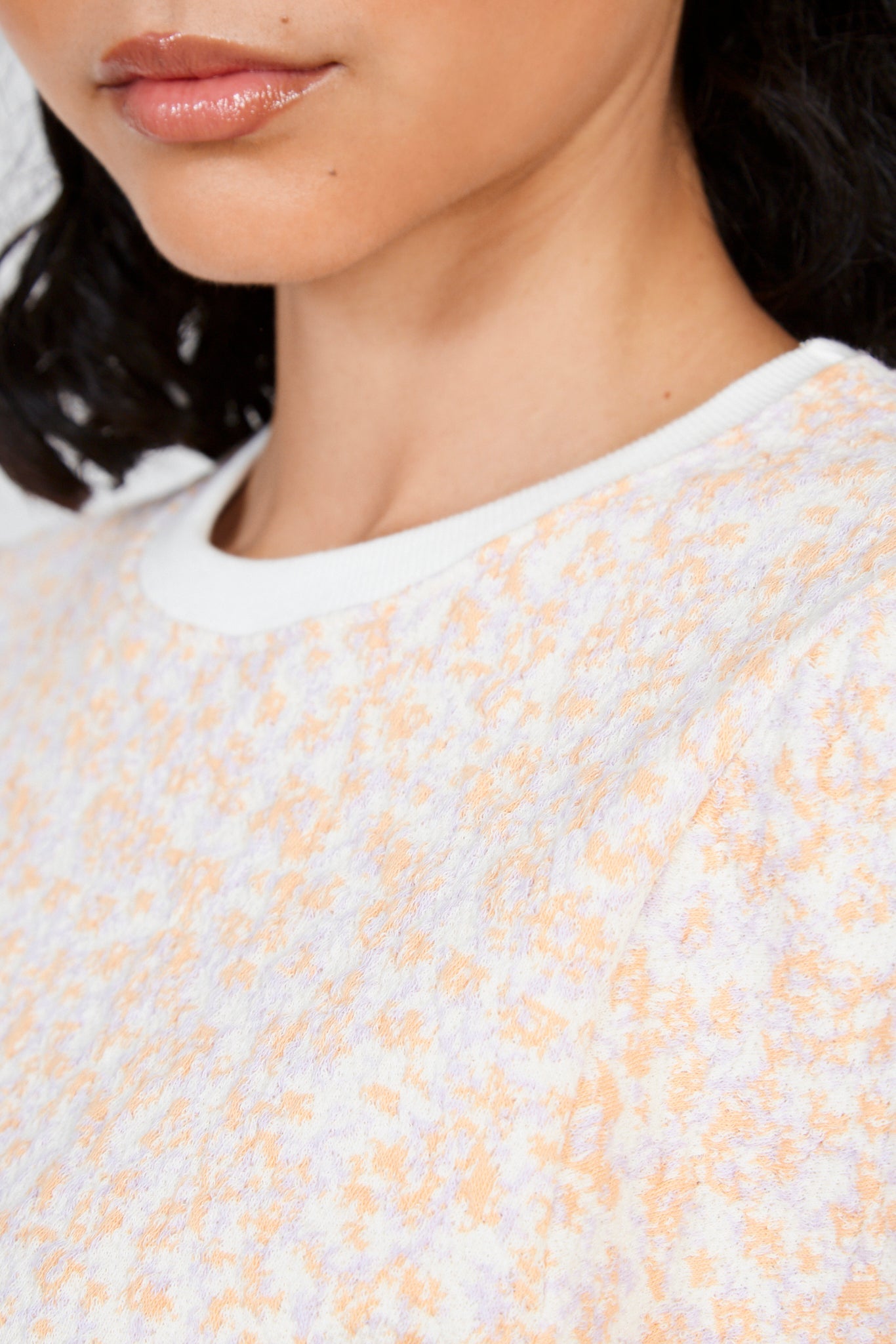 Orange splatter print tee_4