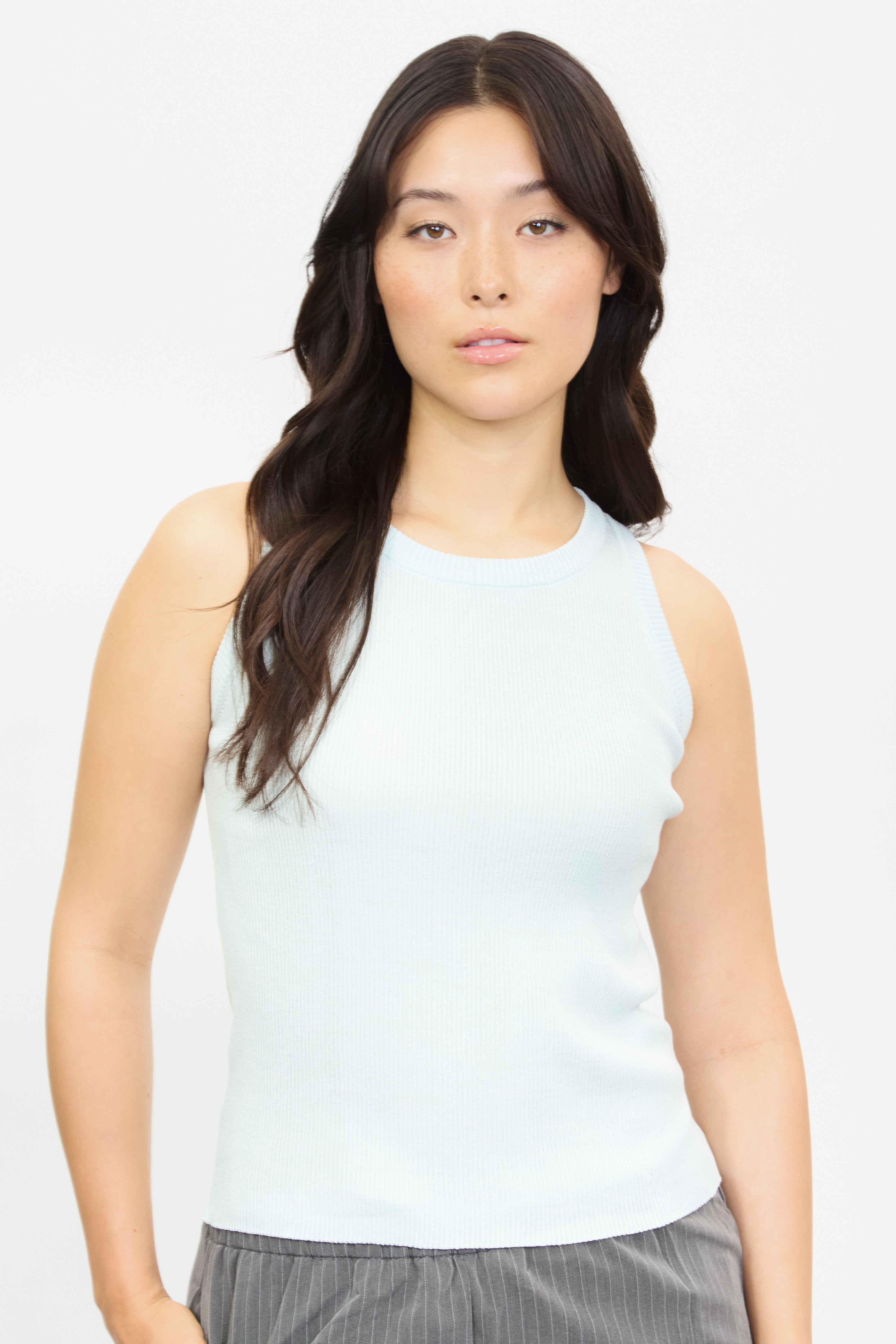 Pale blue long knit tank_1