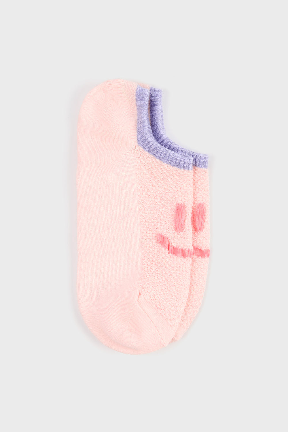 Pale pink and lilac giant smiley face pop socks_3