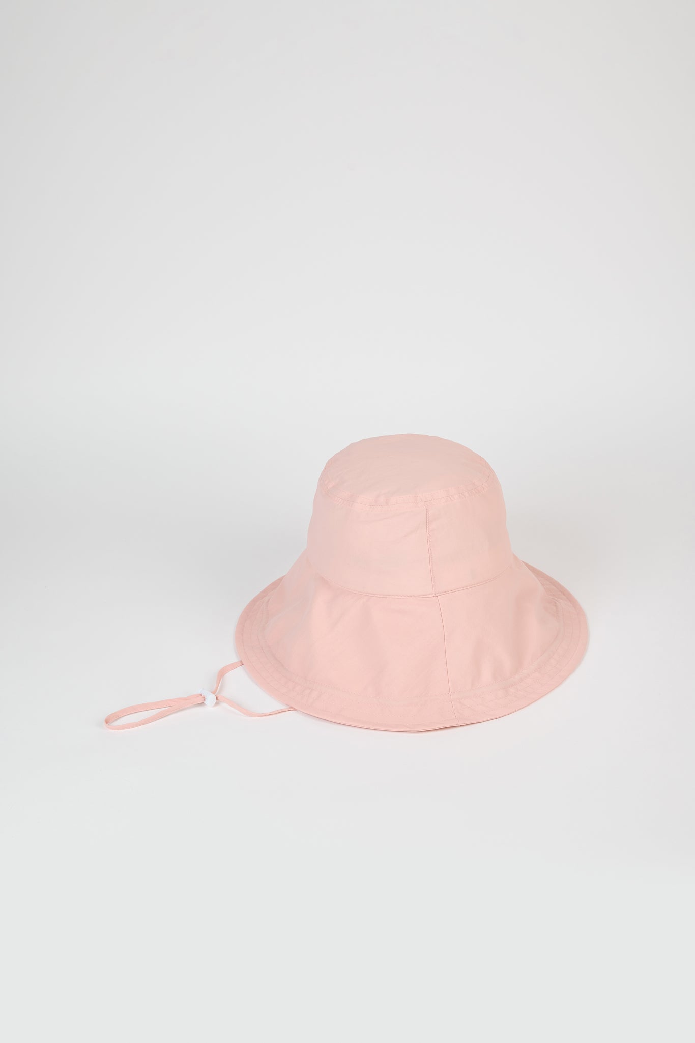 Pale pink nylon wide brim bucket hat_3