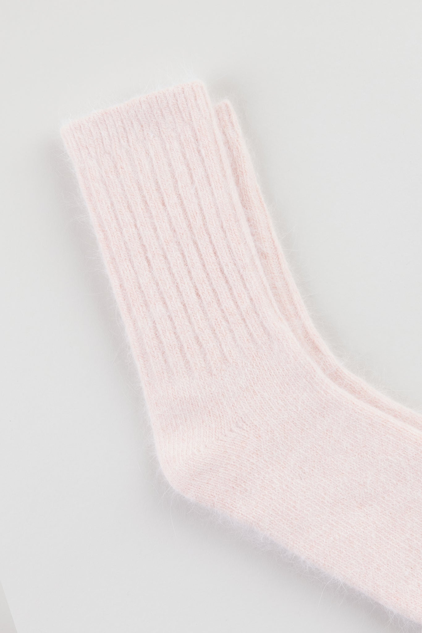 Pale orange ribbed angora long socks_2