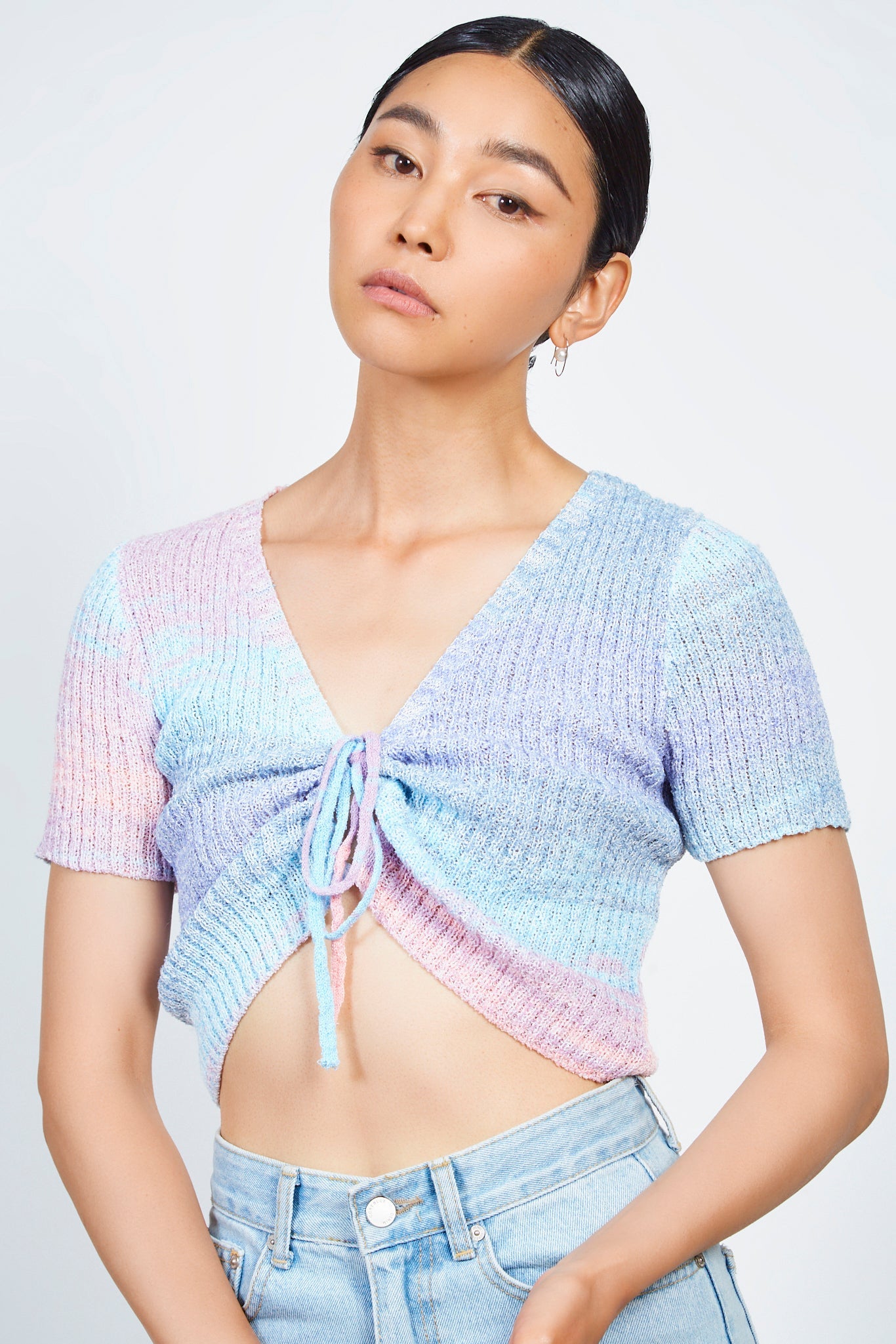 Pastel blue pink and purple striped knit tee_2