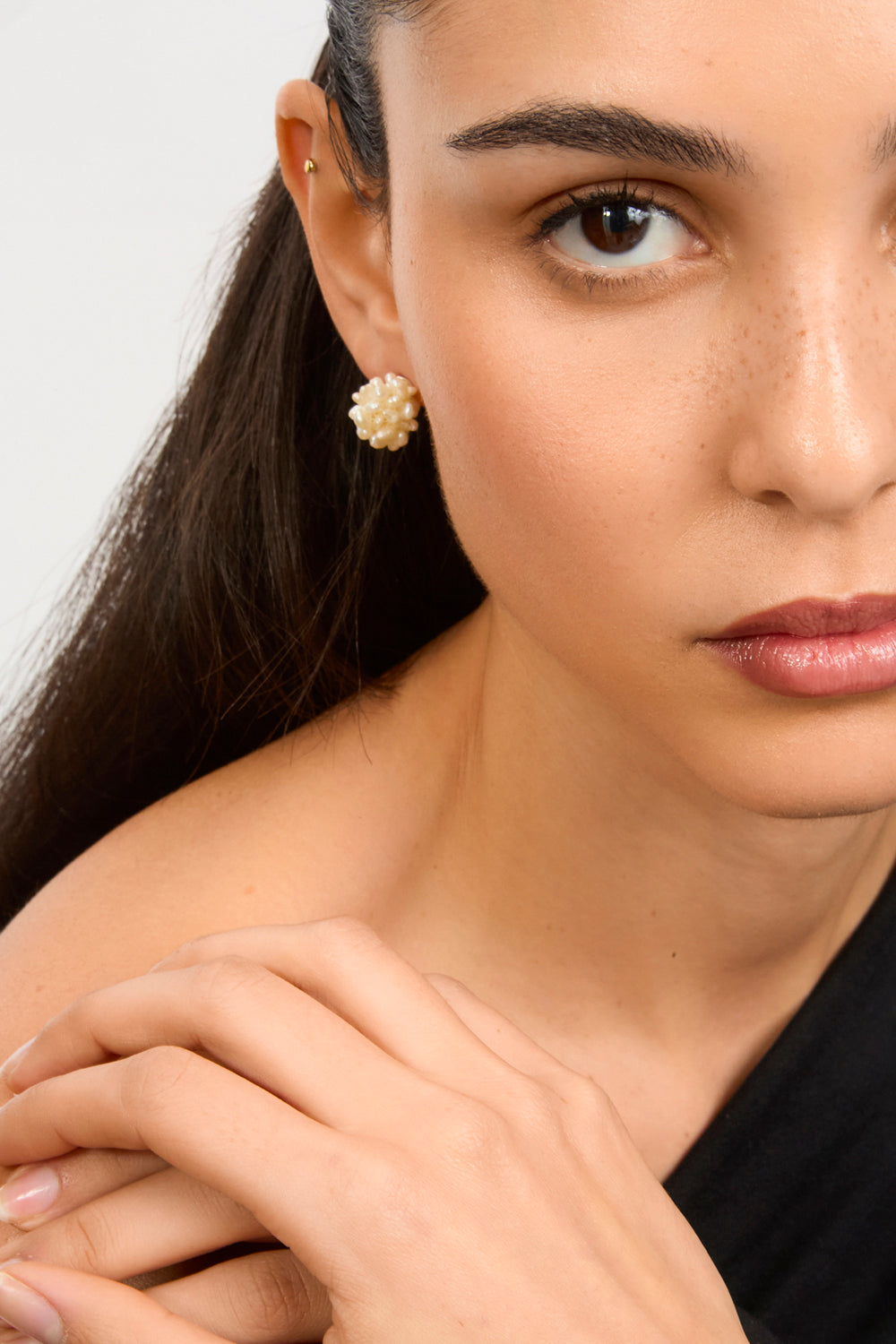 Pearl cluster stud earrings_2