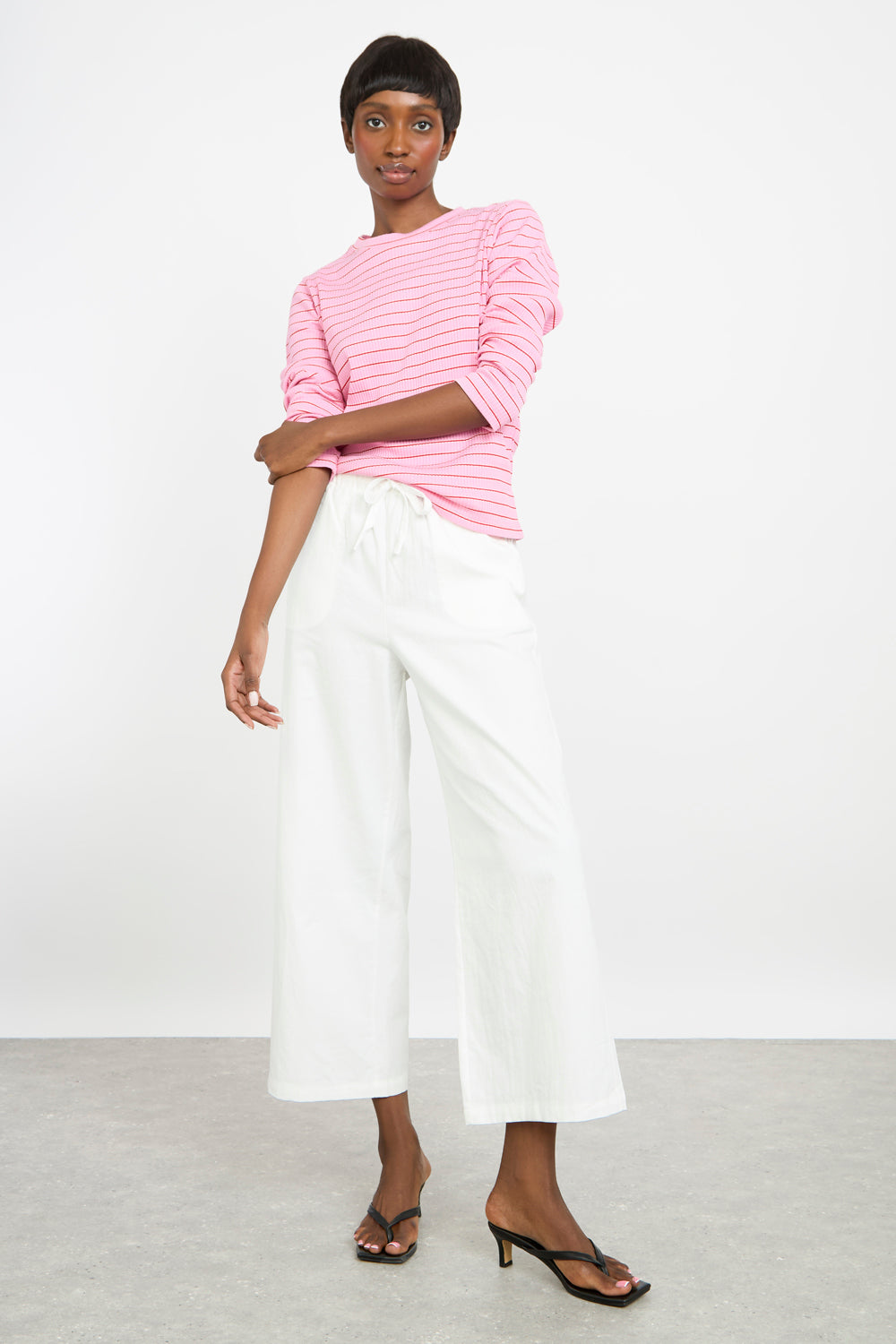 Pink and red tiny stripe long sleeve top_4