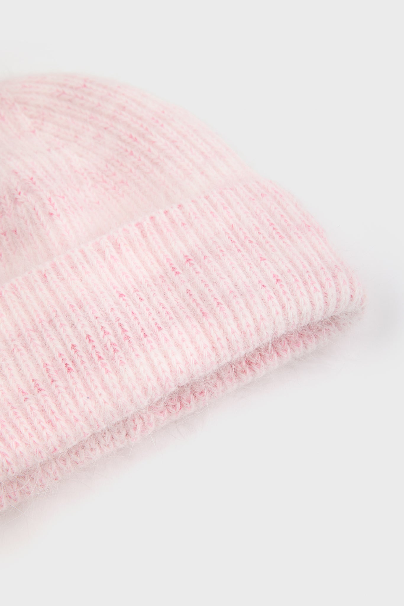 Pink ribbed angora beanie_2