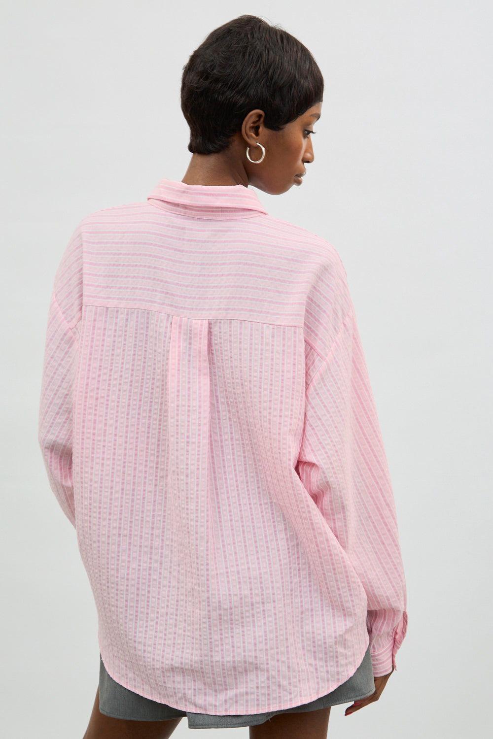 Pink textured multi striped shirt_2