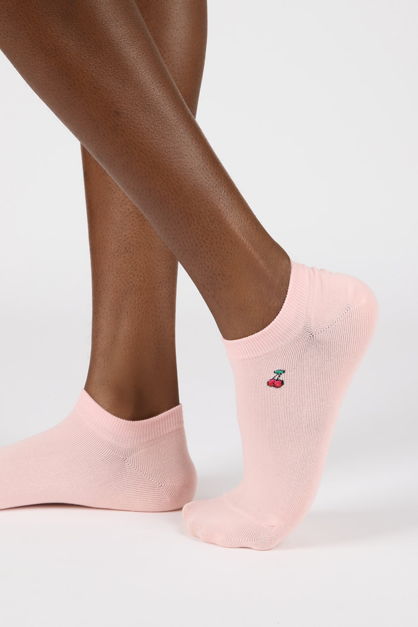 Pink tiny cherries ankle socks_1