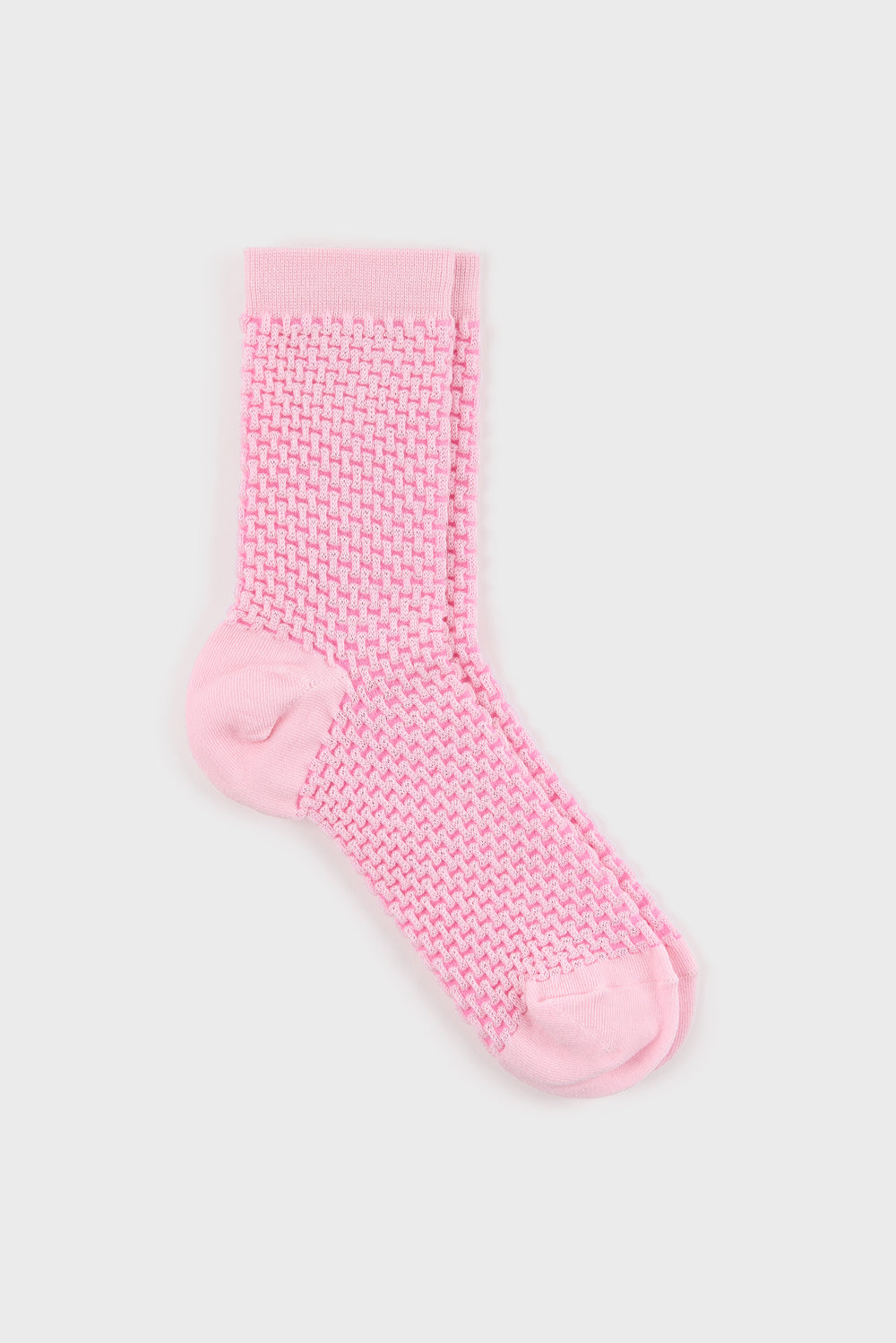 Pink two tone waffle socks_3