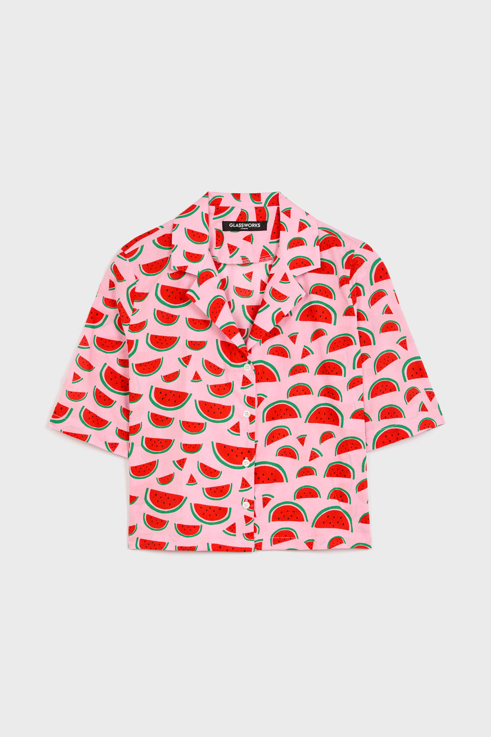 Pink watermelon salad short sleeved shirt_6