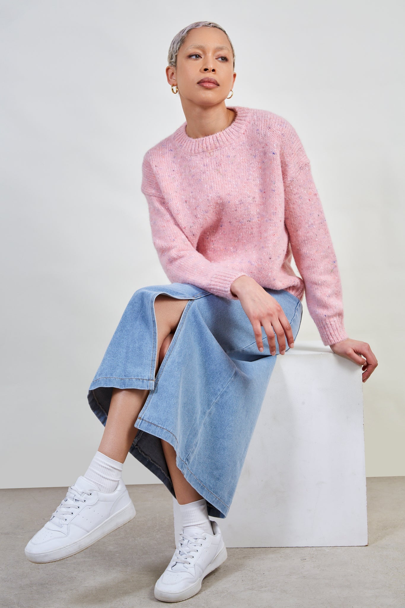 Pink rainbow fleck smooth jumper_4