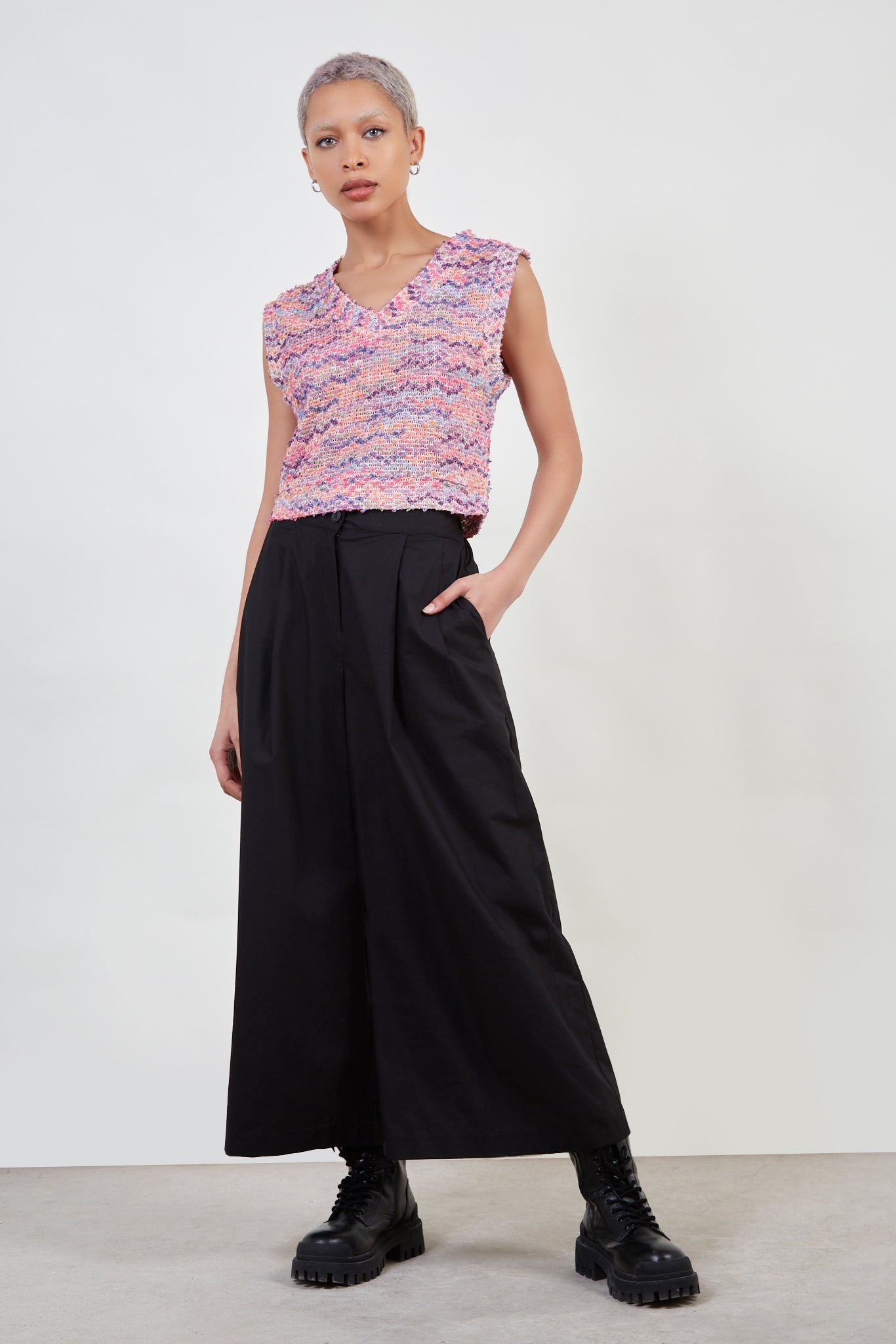 Pink rainbow knit tank_3