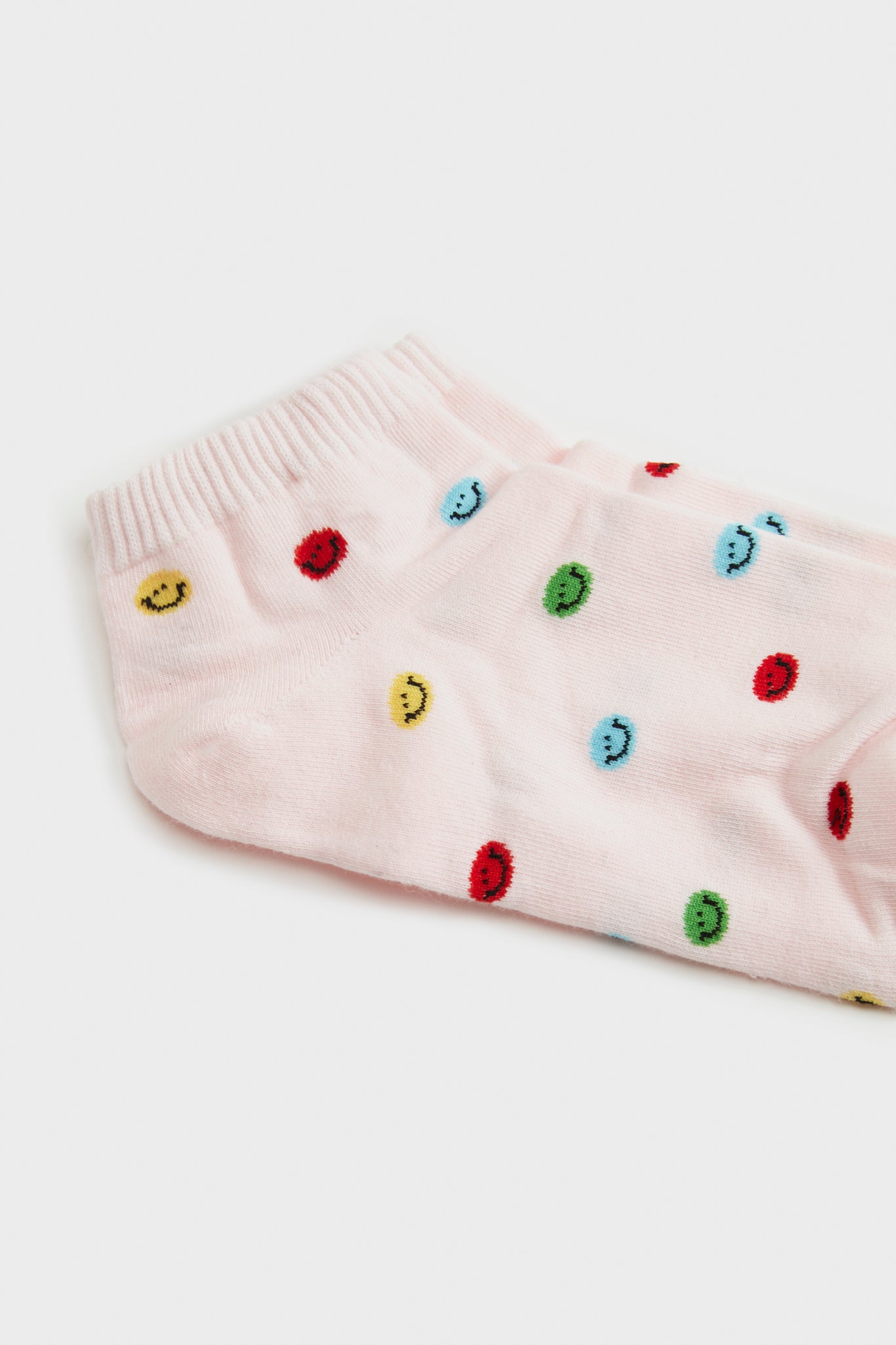 Pink tiny smiley face ankle socks_2