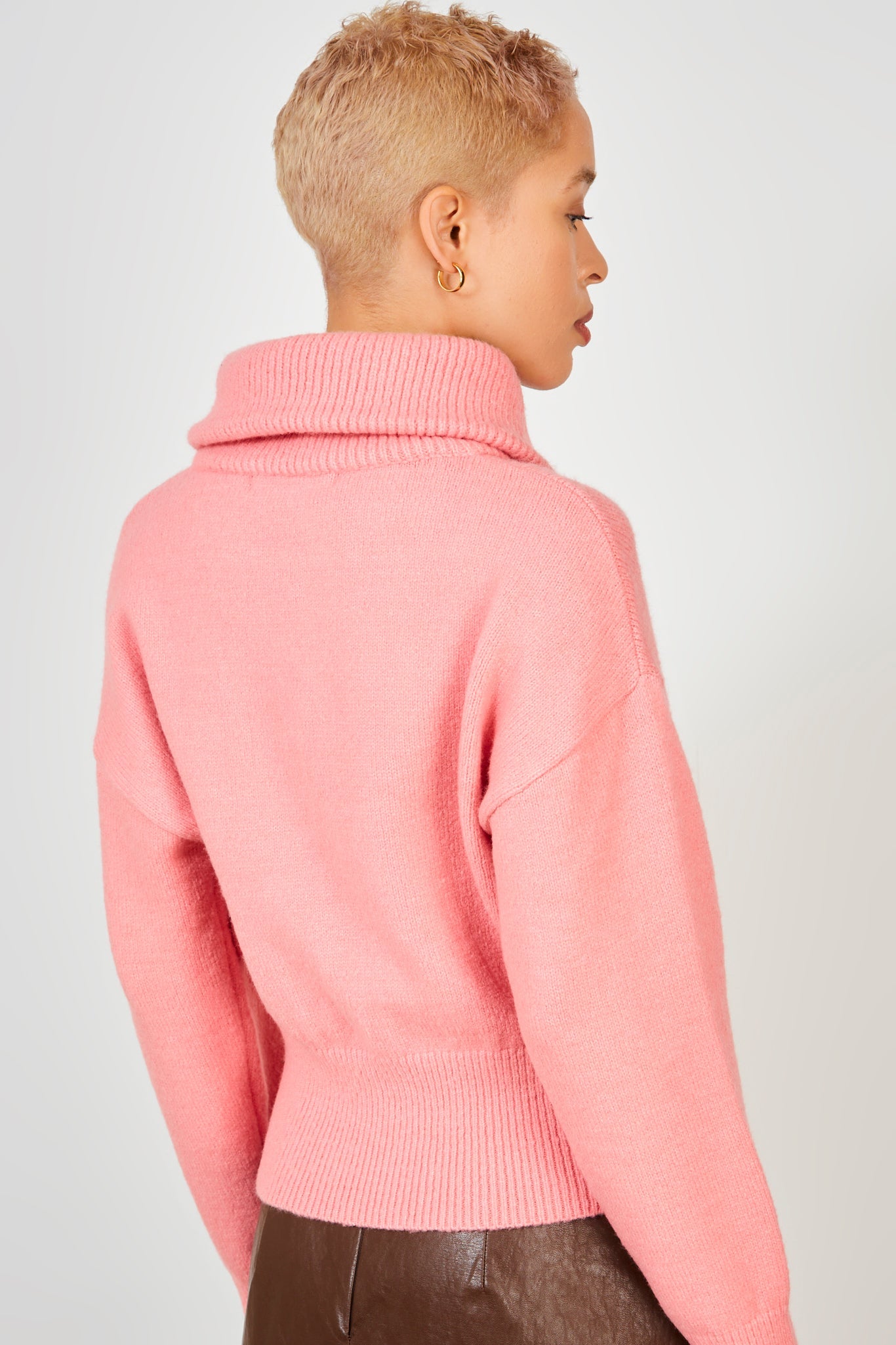 Pink zip neck collared jumper_2