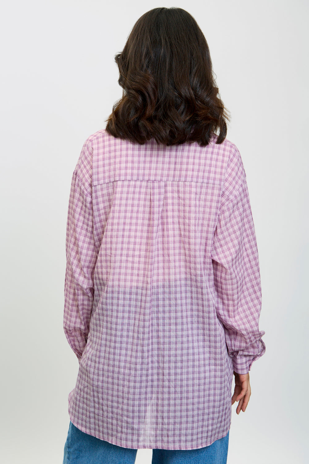Purple and pink tiny plaid shirt_2