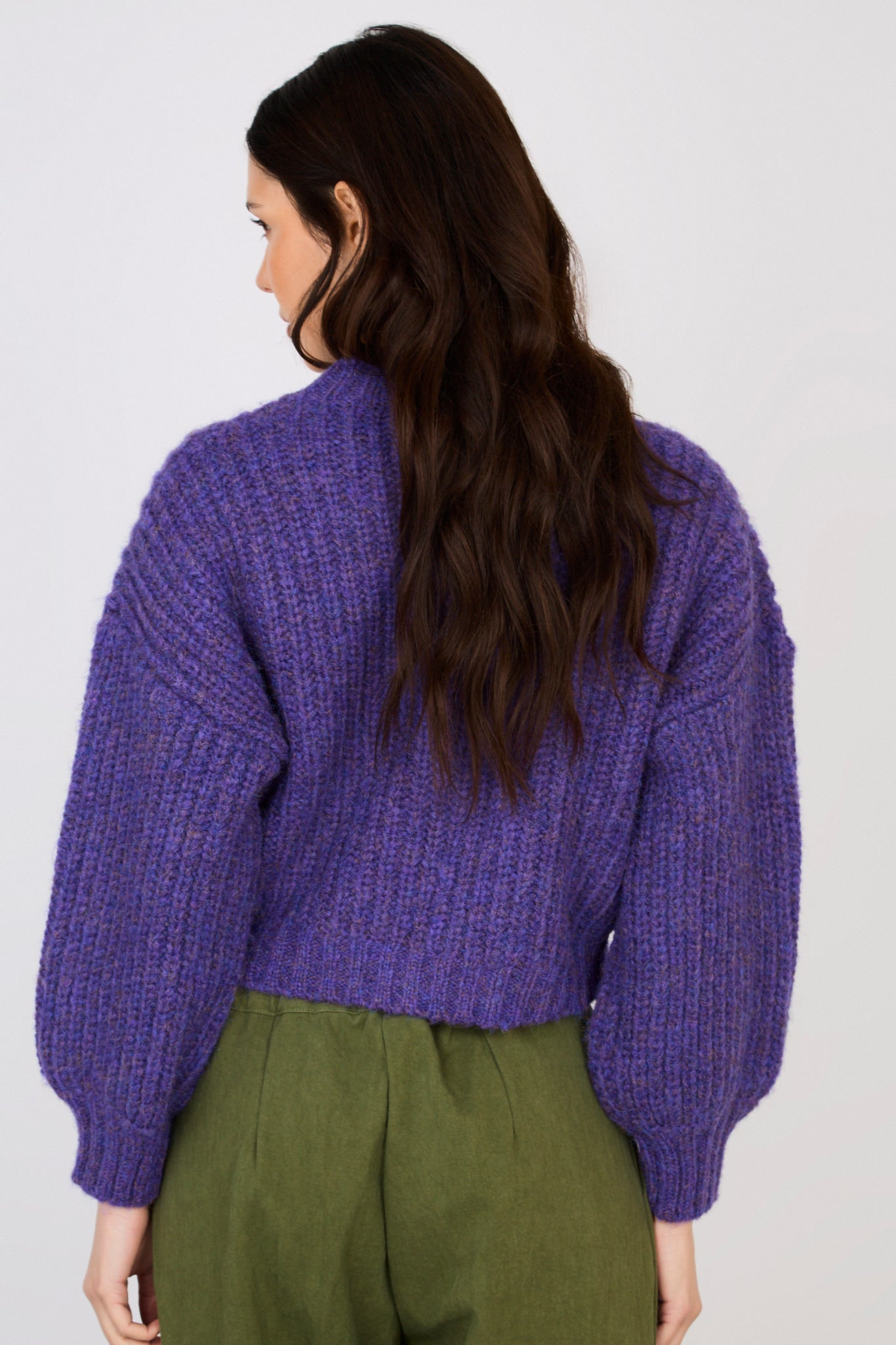 Purple flecked chunky knit cropped jumper_2