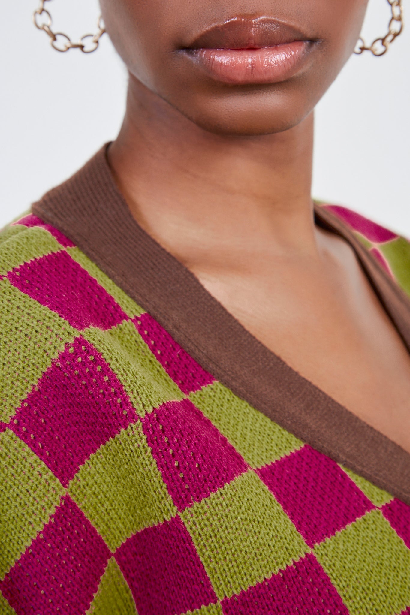 Purple and lime bold checked cardigan_4