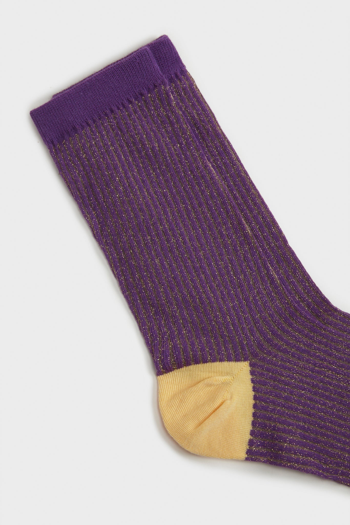 Purple glitter striped multicolour socks_2