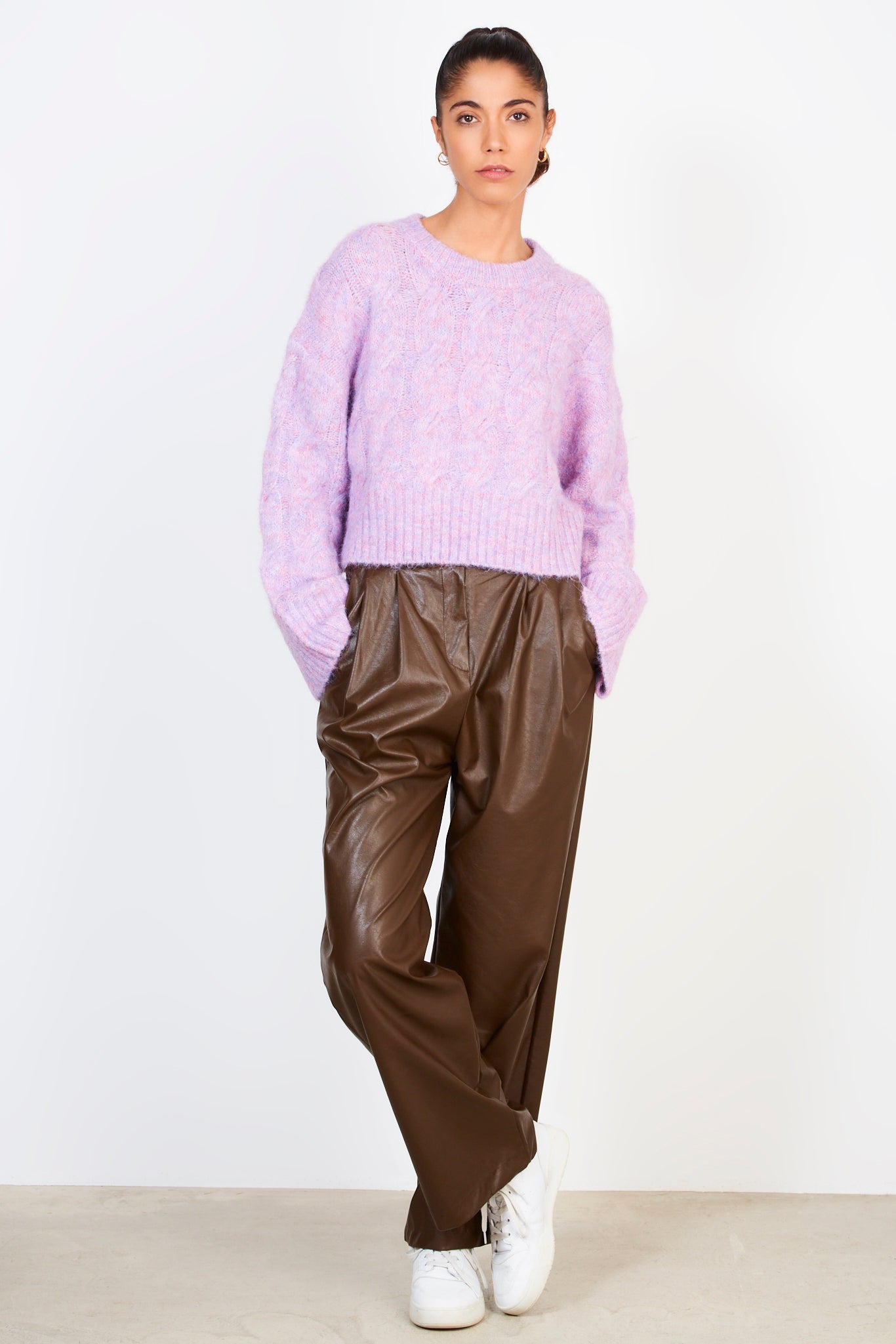 Purple wool blend cableknit jumper_3