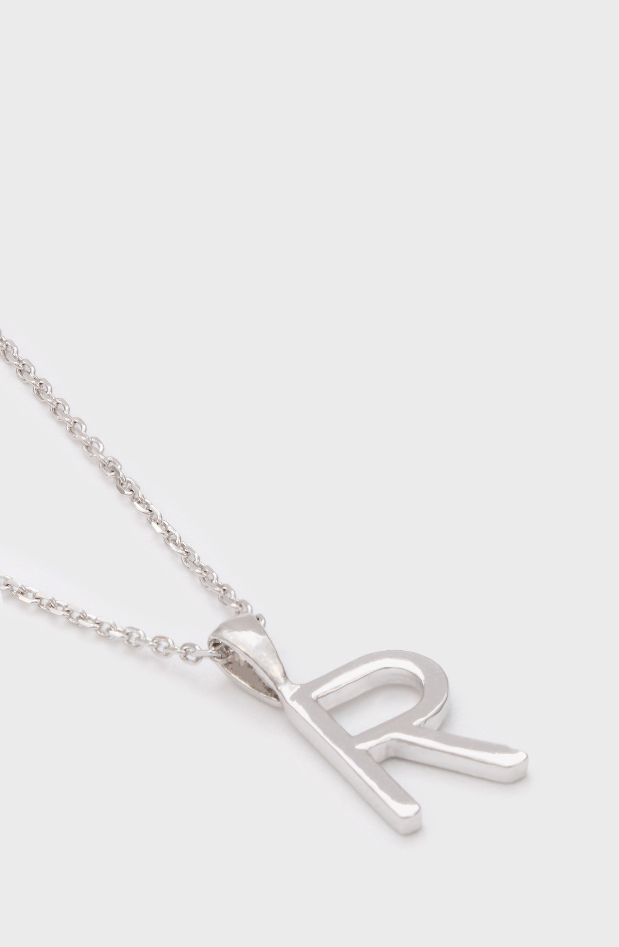 Charm necklace - Silver name initial letter 'R'_2