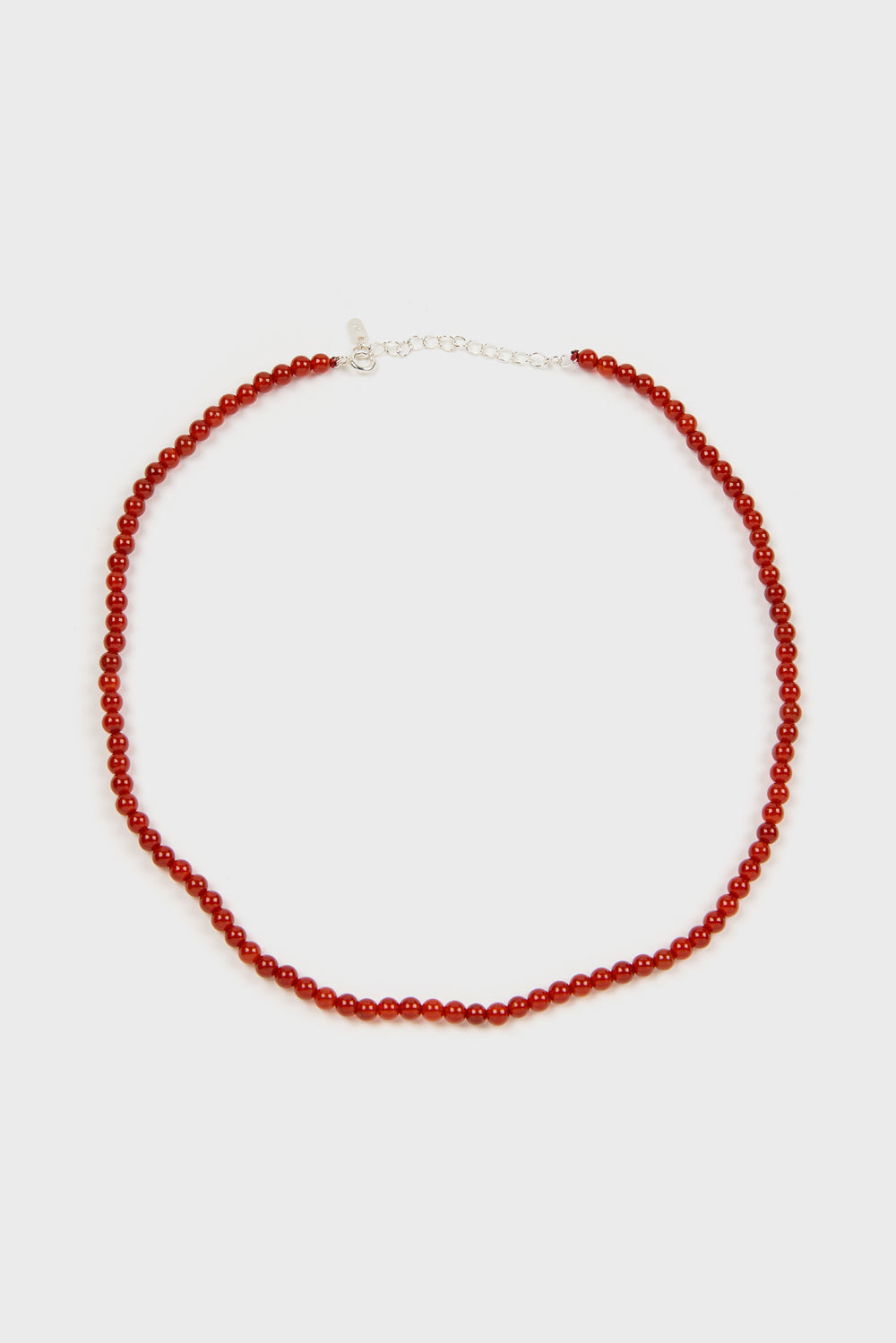 Red 4mm ball beaded necklace_2