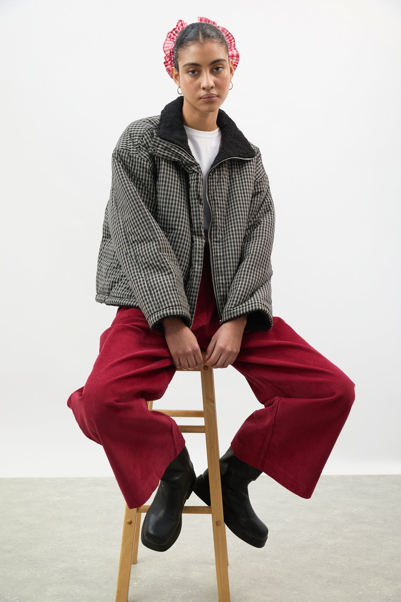 Red corduroy tailored trousers_5