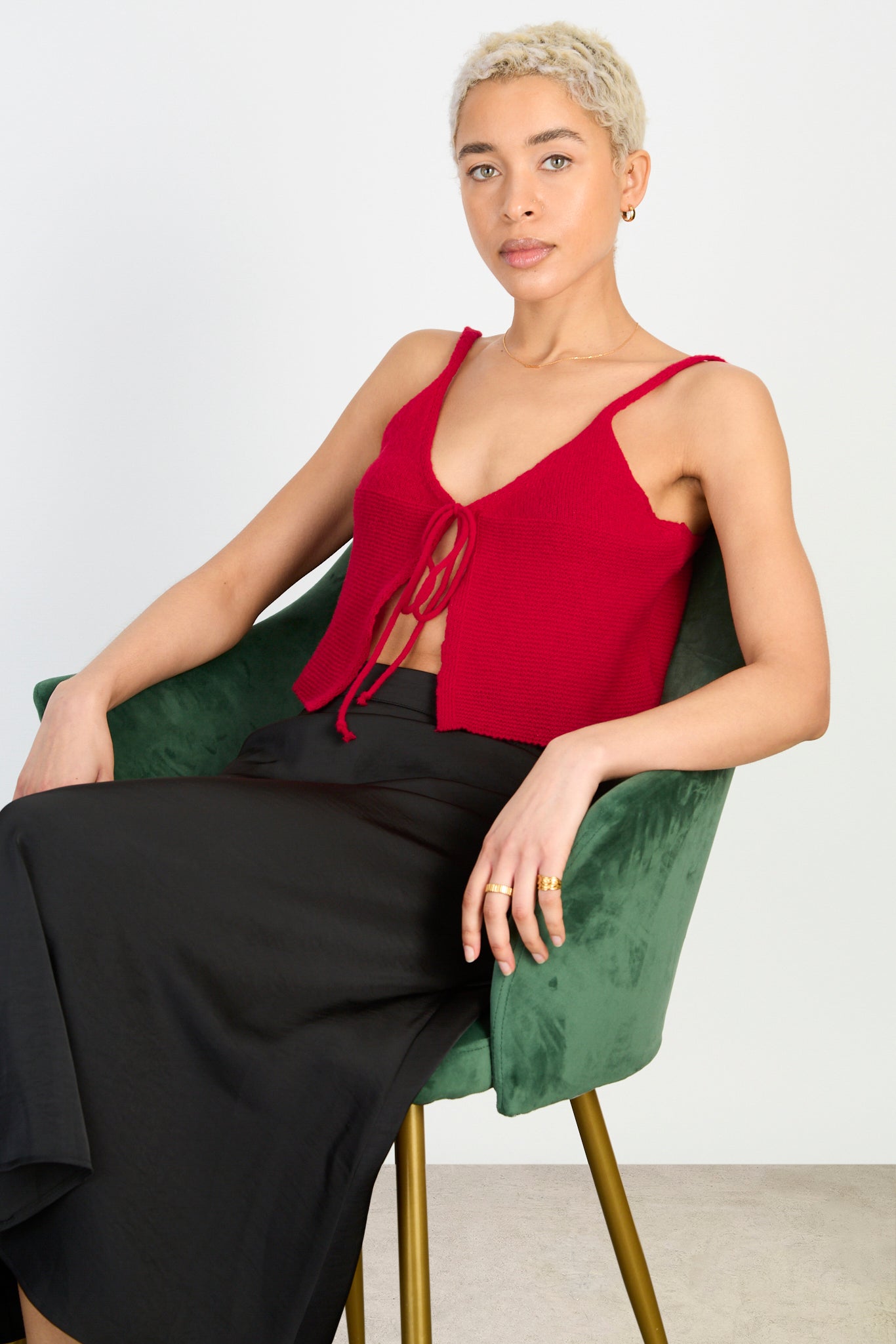 Red horizontal ribbed knit tank_5