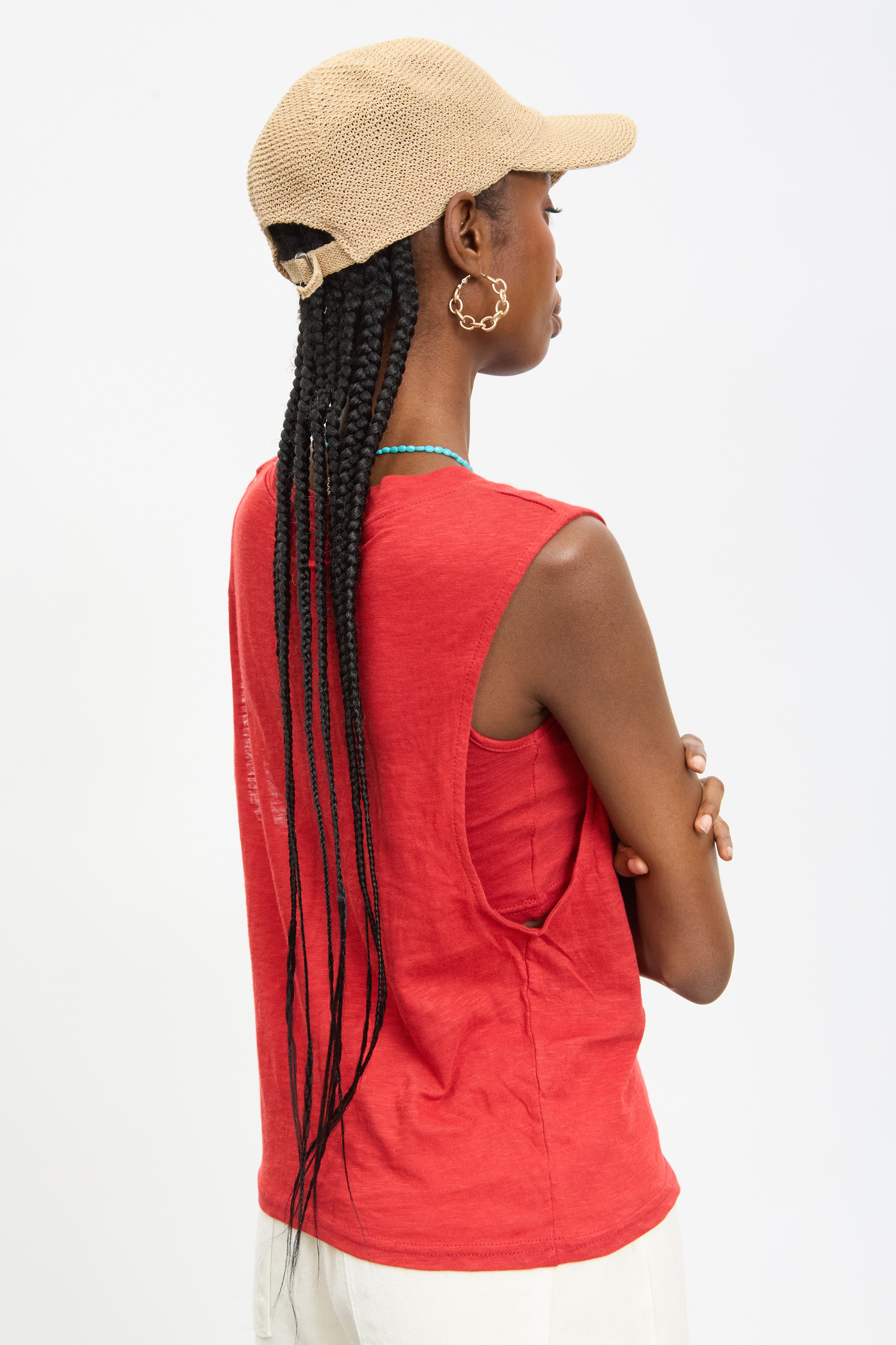 Red muscle tank top_2