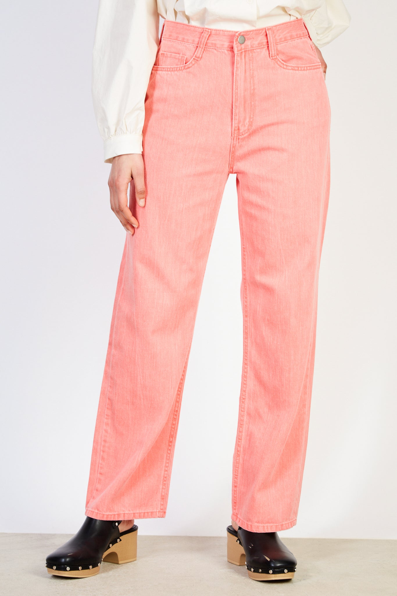 Red orange wide leg jeans_1