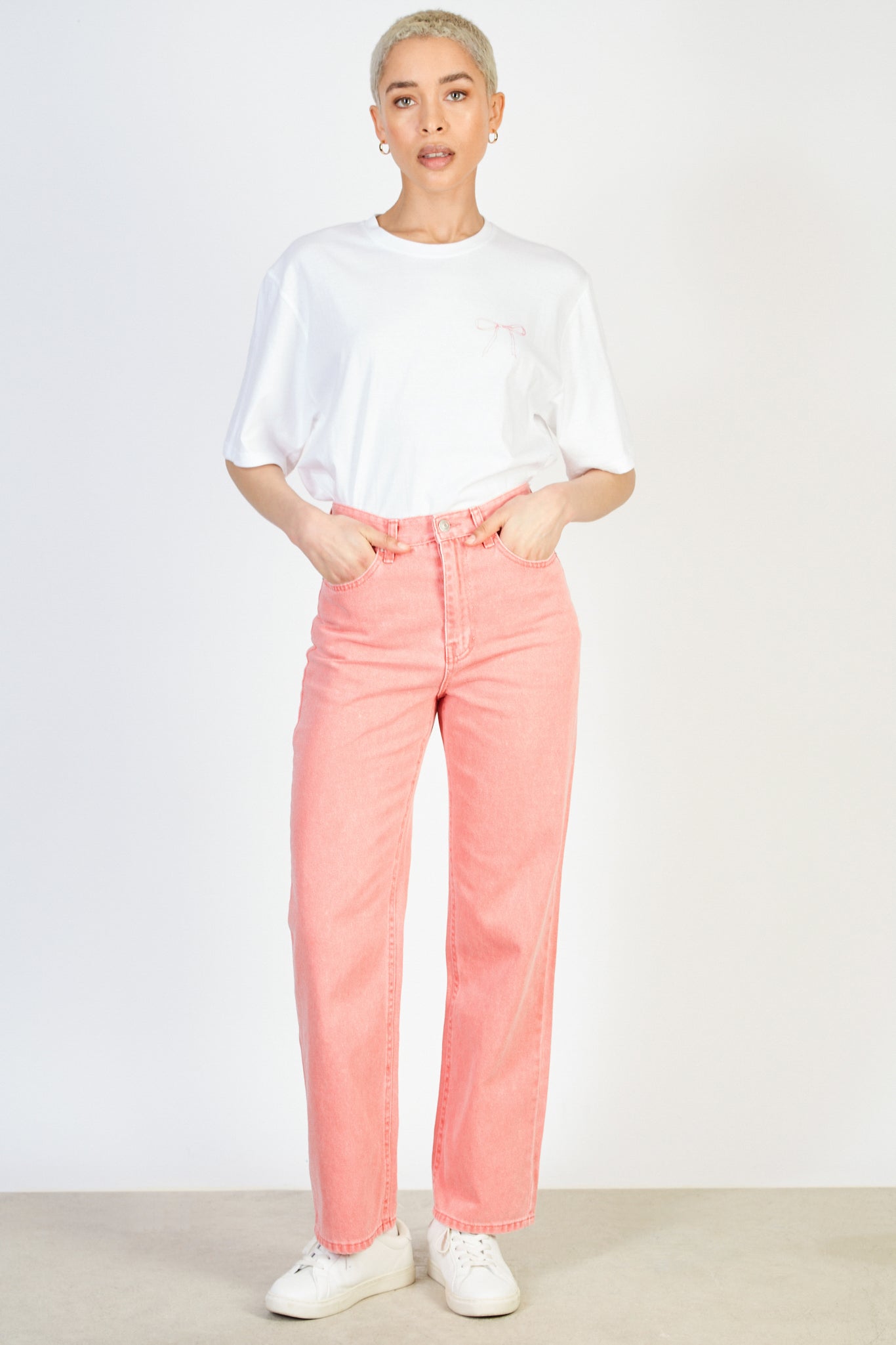 Red wide leg jeans_4