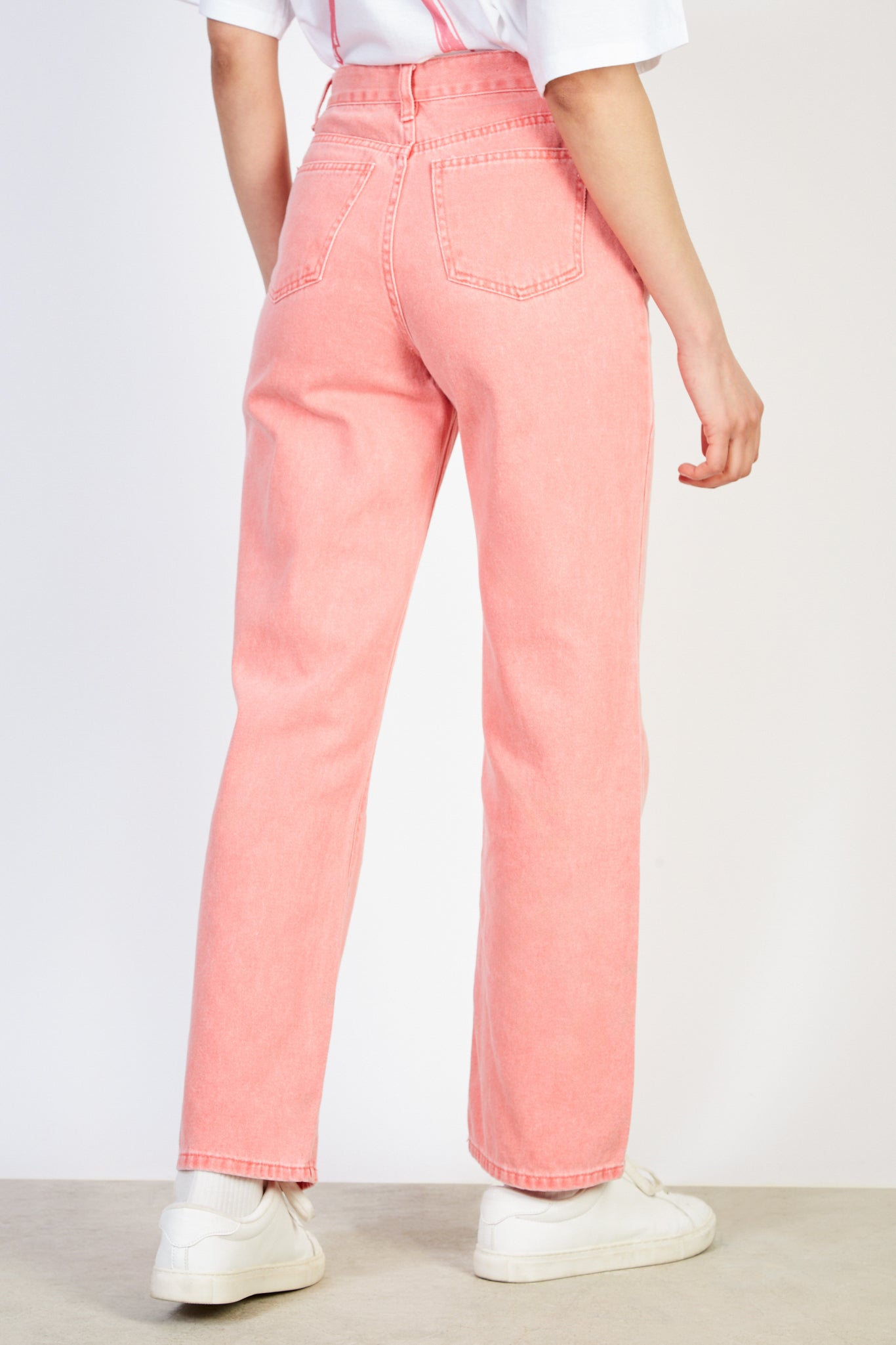 Red wide leg jeans_2