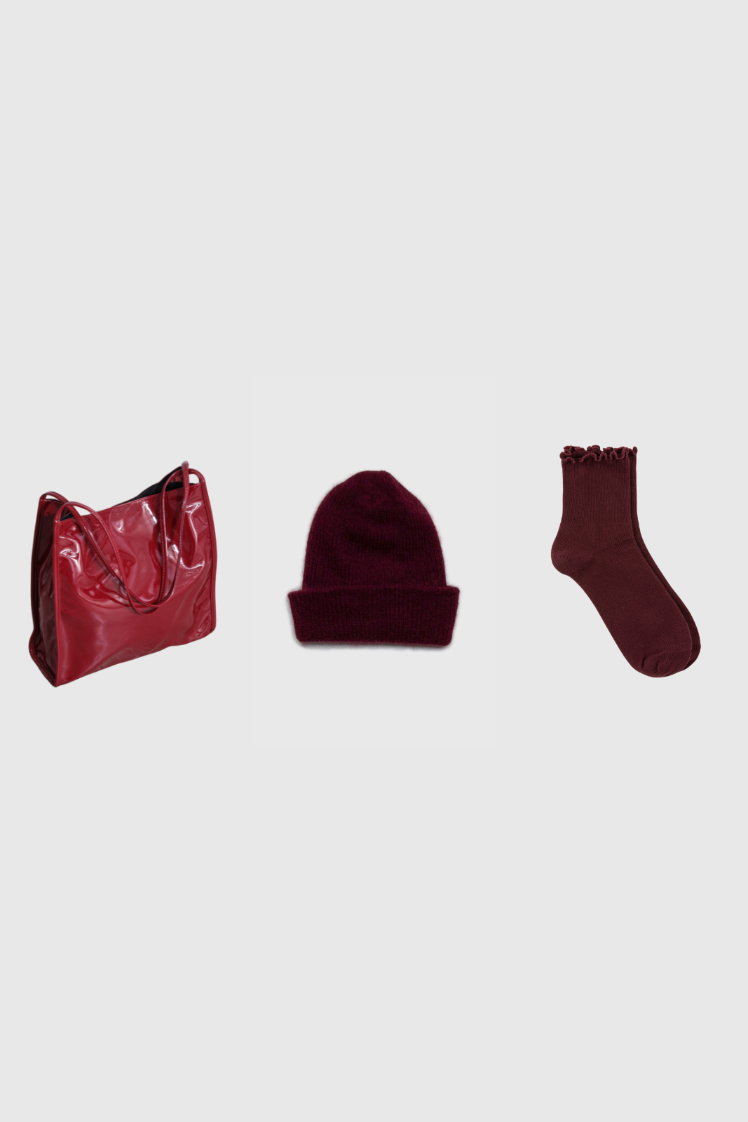 Red red wine - burgundy PVC tote, beanie and socks_1