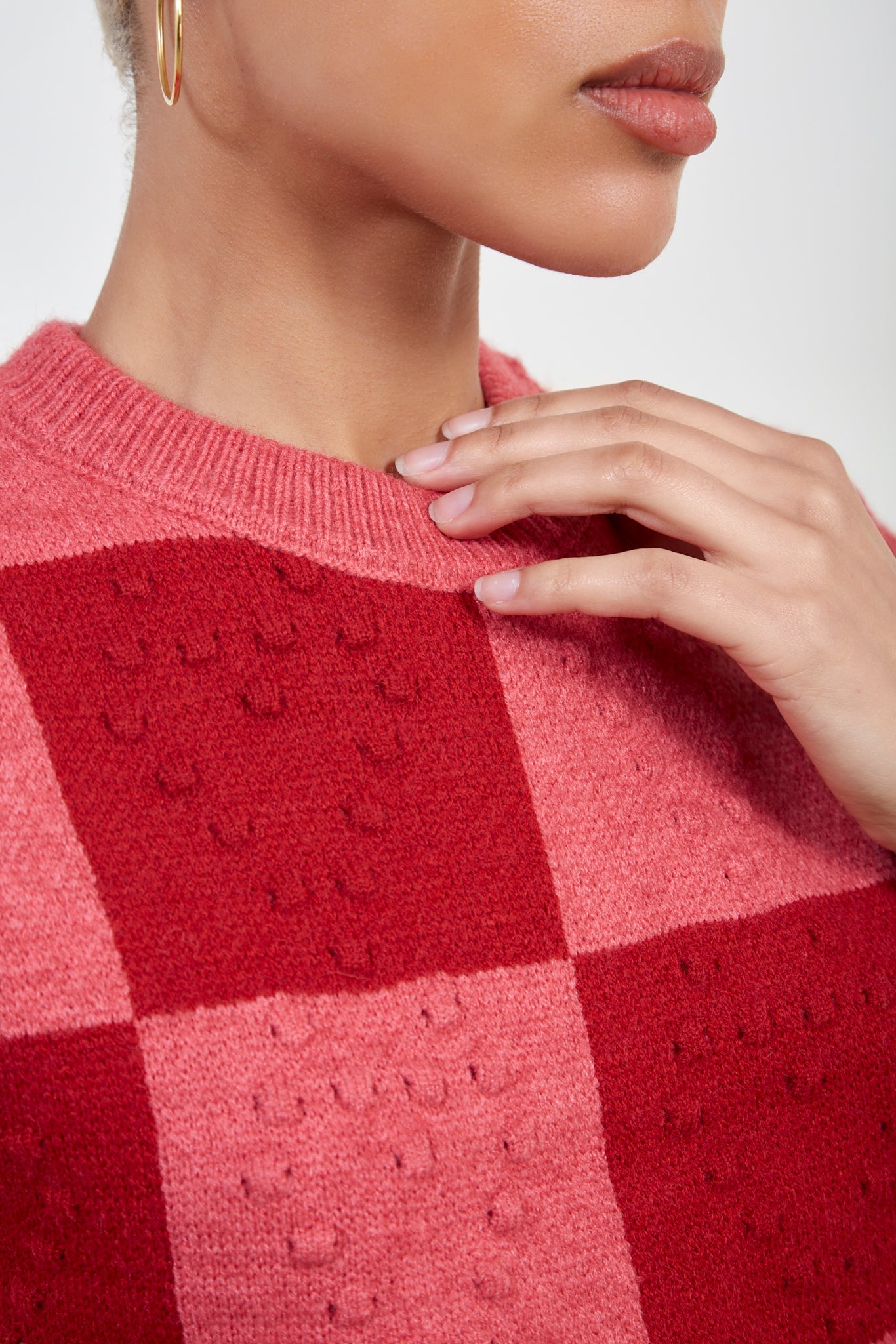 Red and pink checked heart vest_5