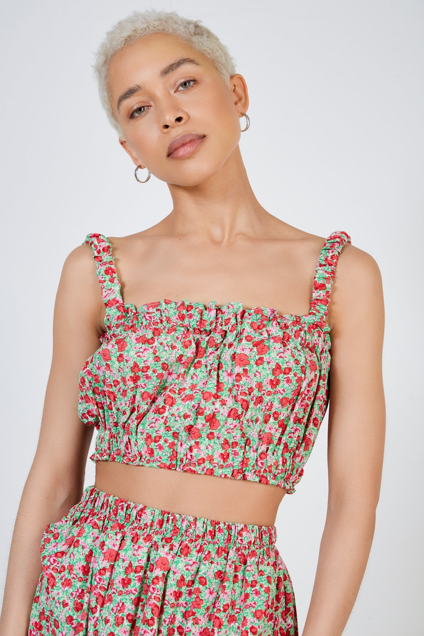 Red and pink floral print tank_2