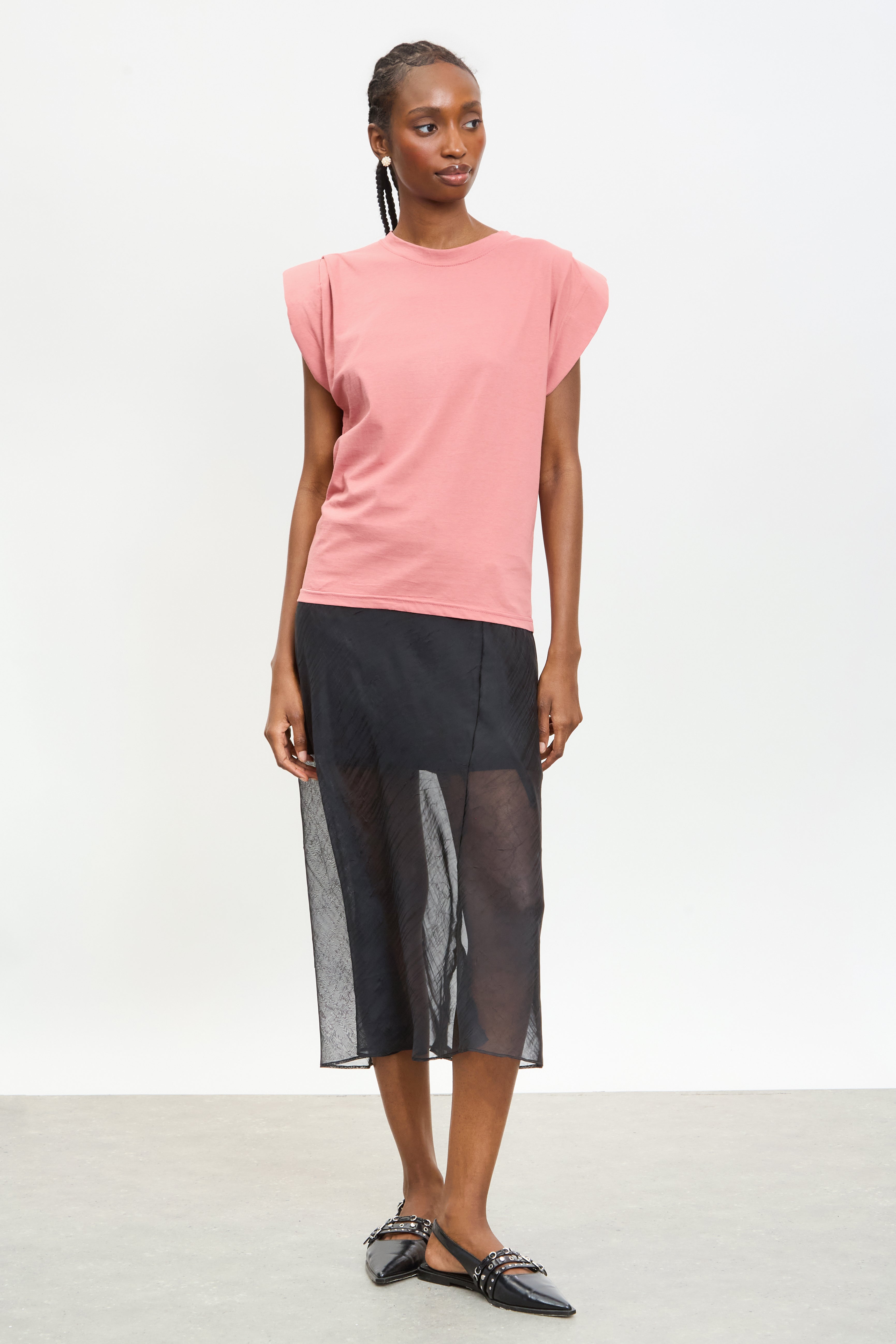 Rust orange padded shoulder tank_4