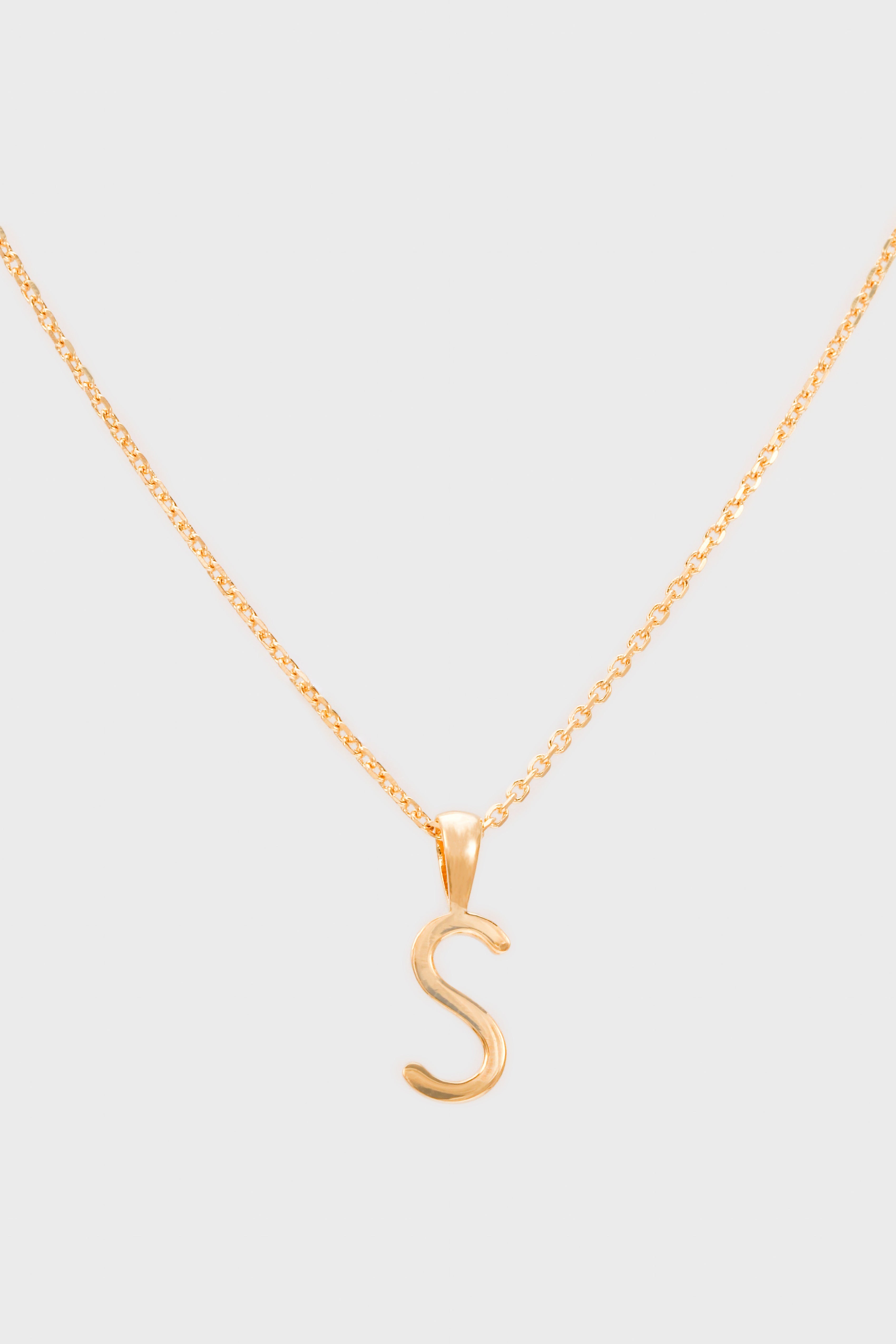 Charm necklace - Gold name initial letter 'S'_1