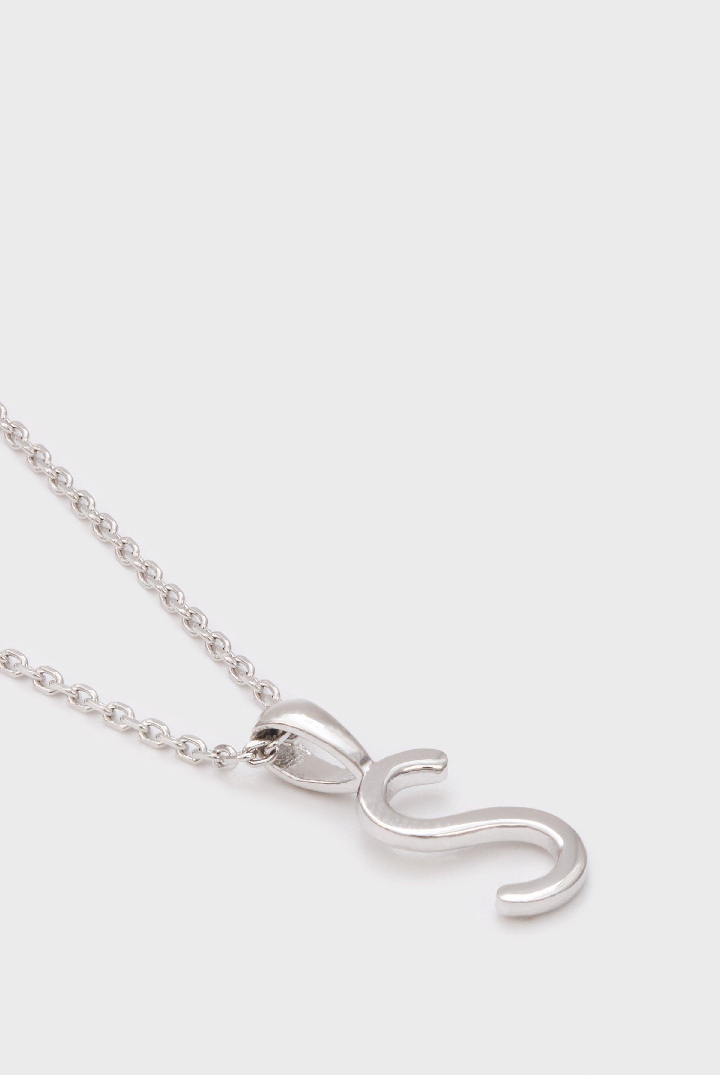 Charm necklace - Silver name initial letter 'S'_2