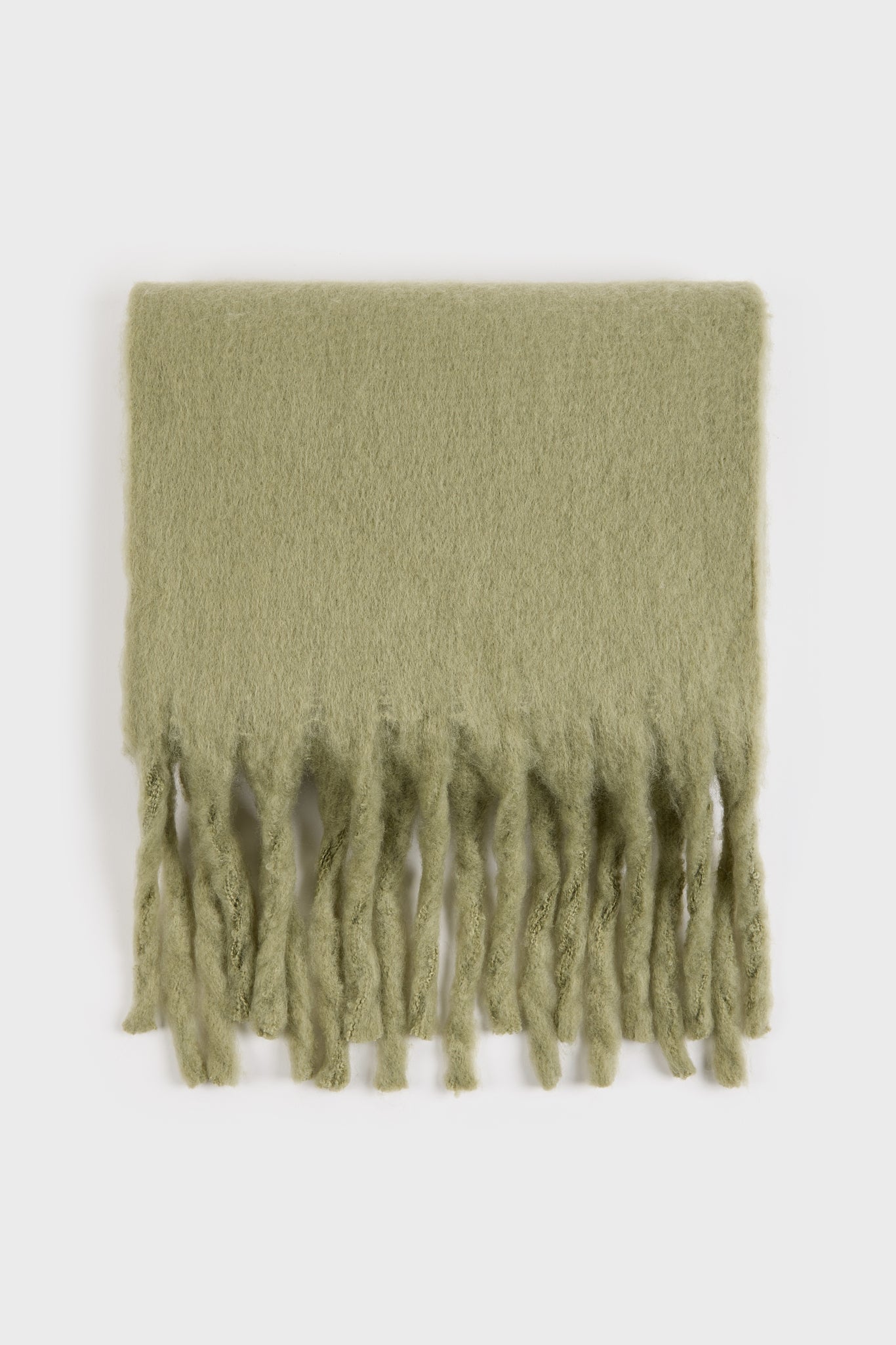 Sage green fuzzy thick scarf_1
