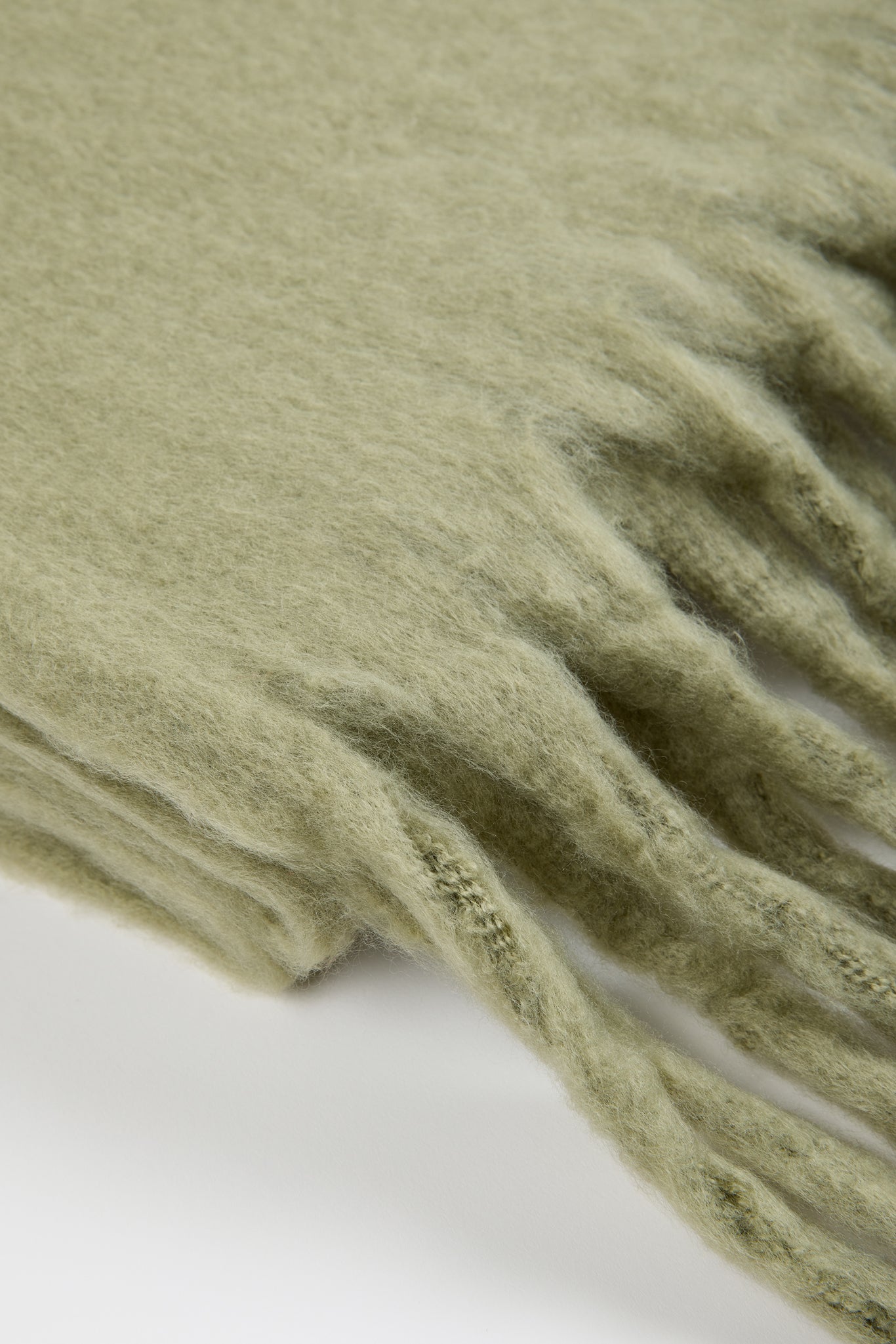 Sage green fuzzy thick scarf_2