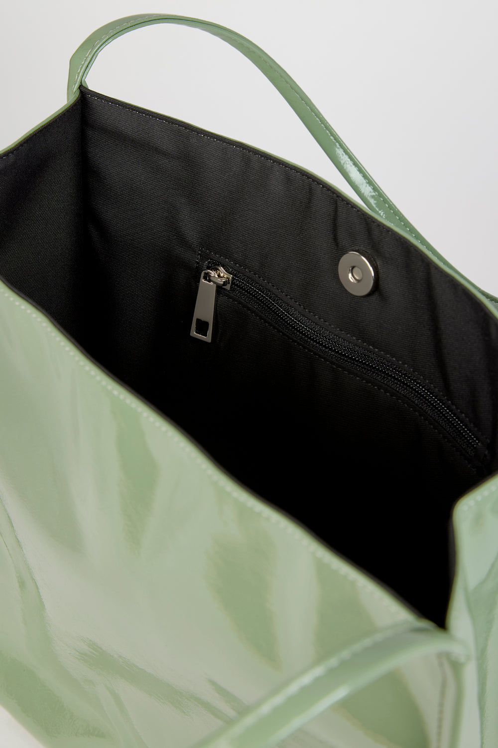 Sage green high shine PVC tote bag_3