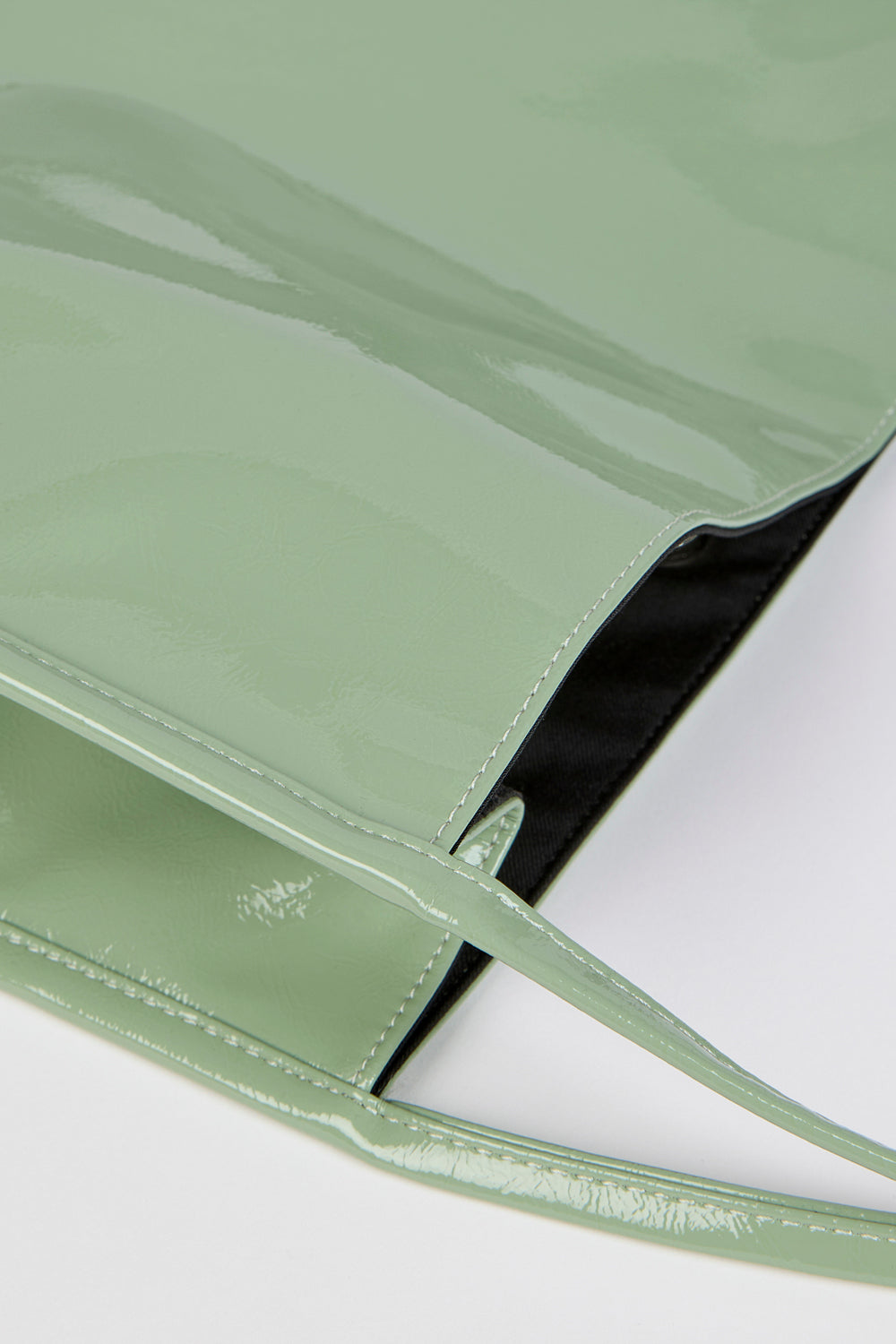 Sage green high shine PVC tote bag_4