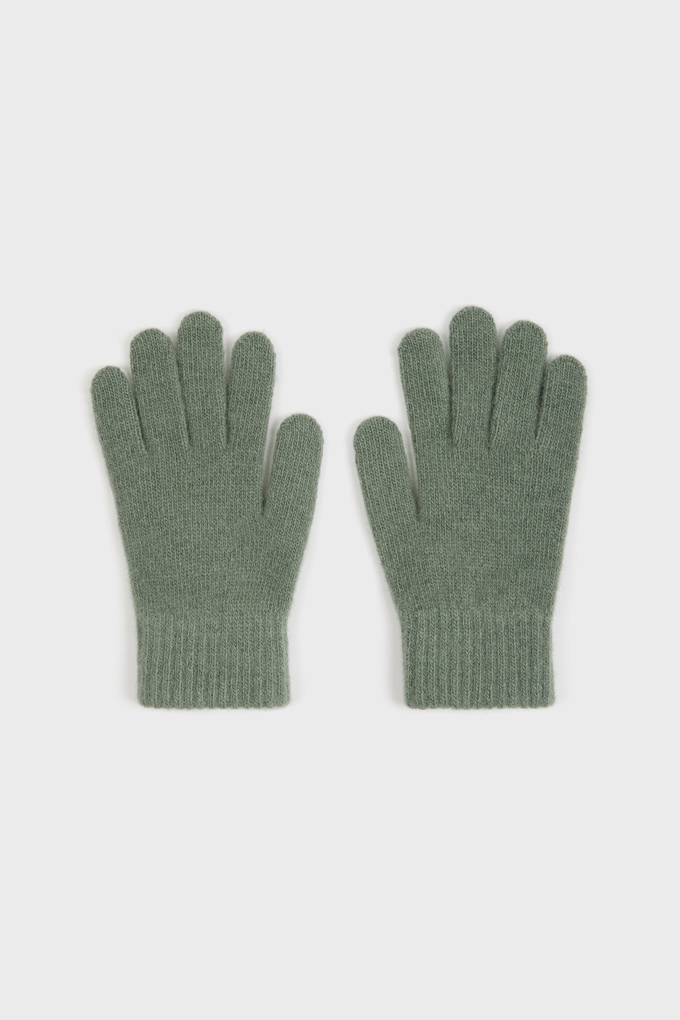 Sage green wool blend gloves_1