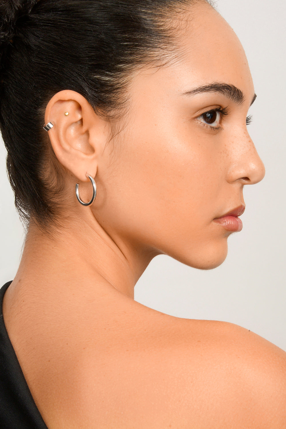 Silver 25mm thick perfect circle hoops_2