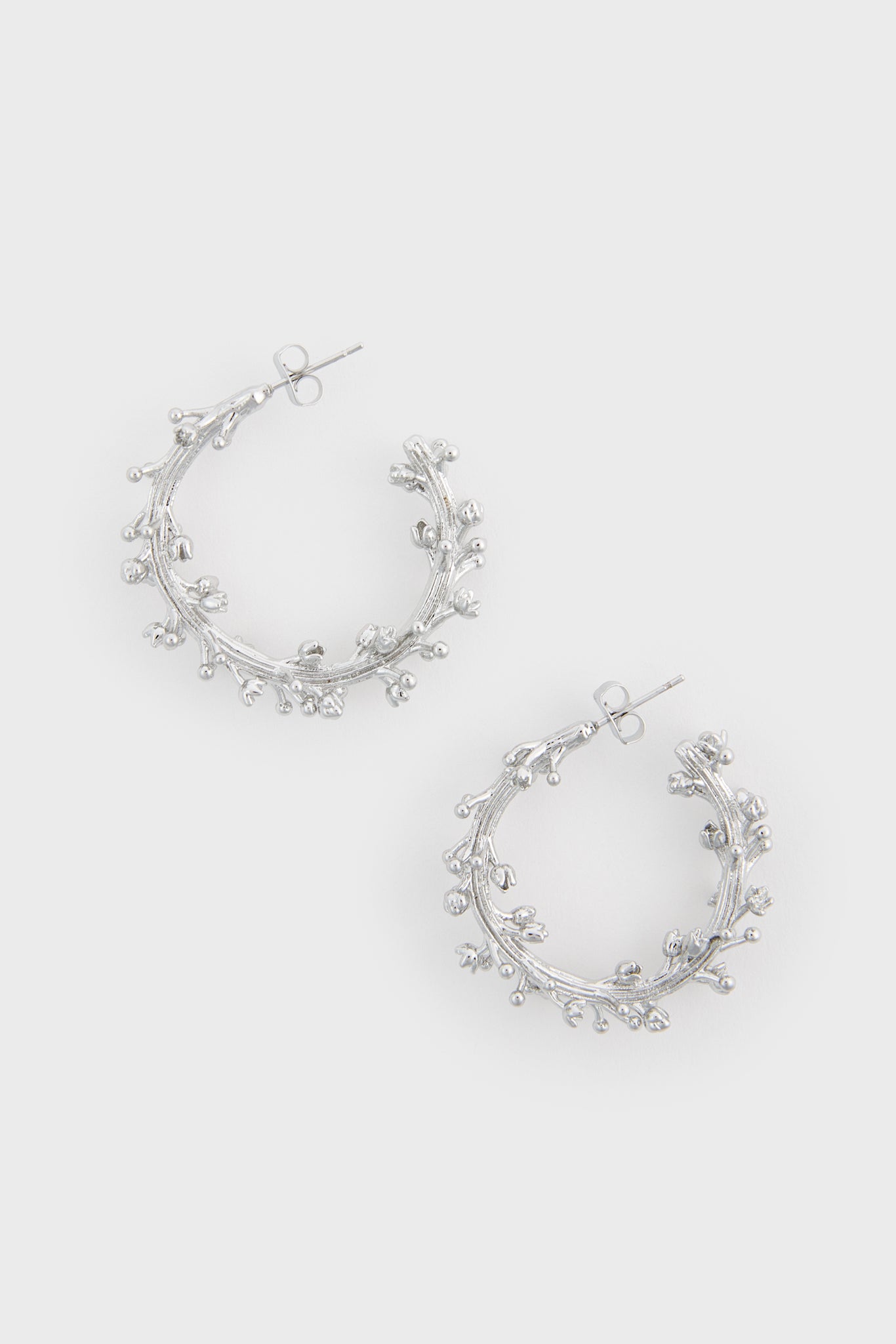 Silver branch hoop earrings_2
