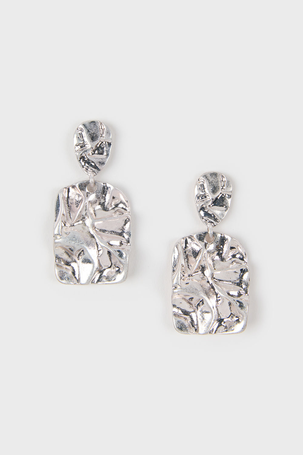 Silver crinkle drop earrings_2