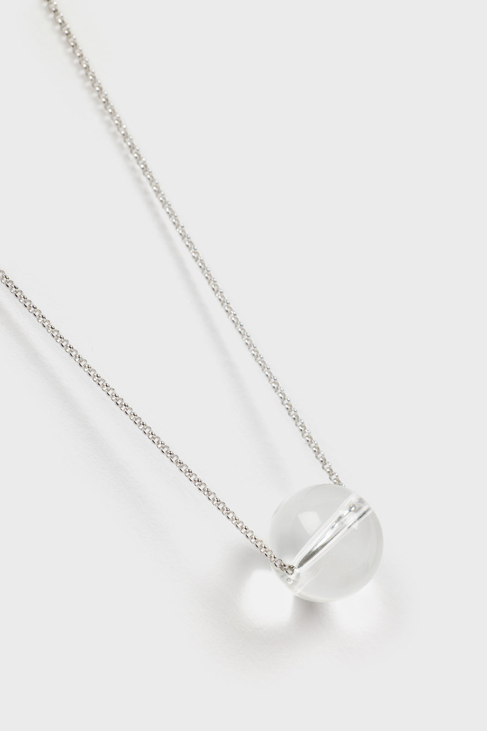 Silver crystal ball necklace_3