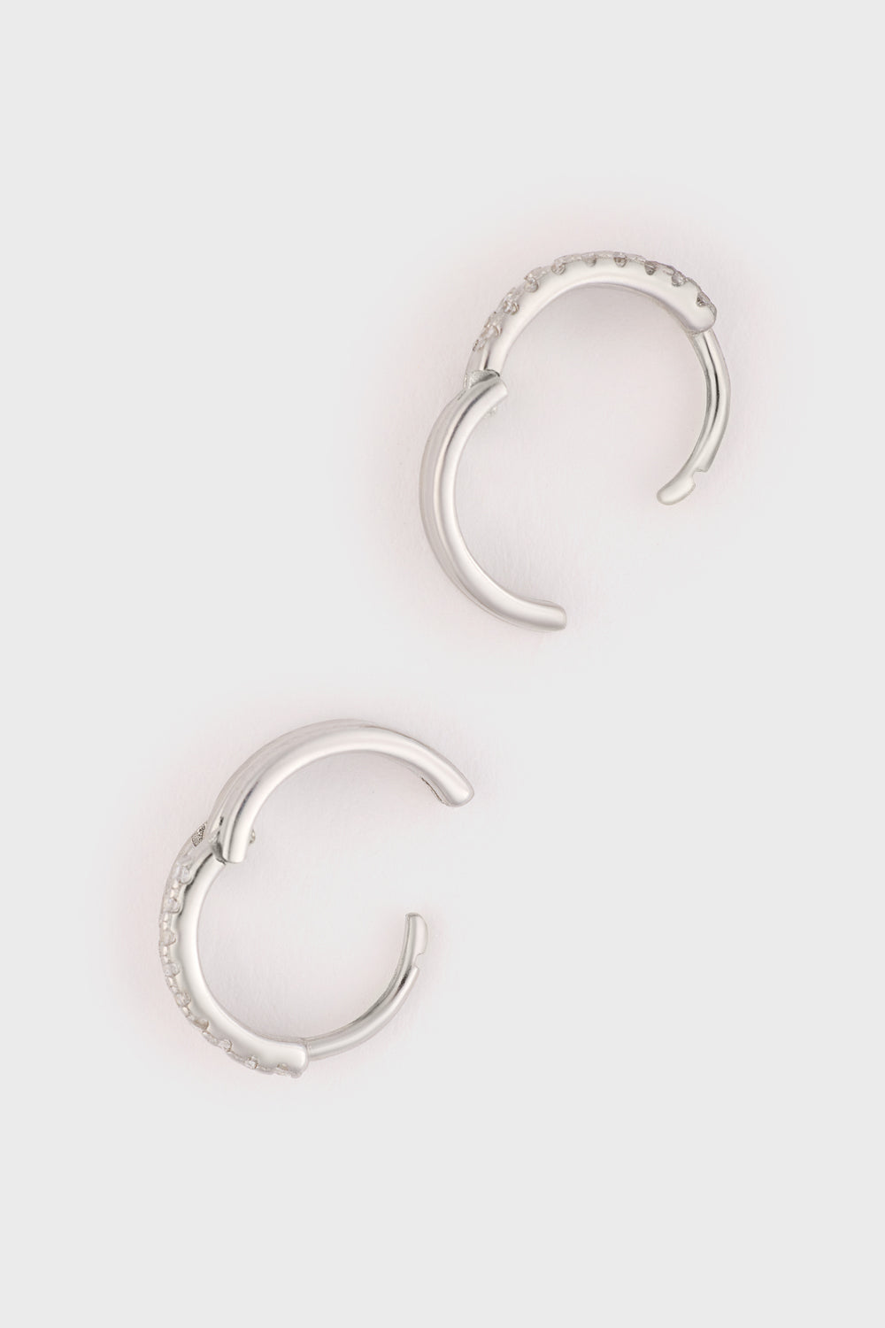 Silver diamante double loop huggie earrings_3