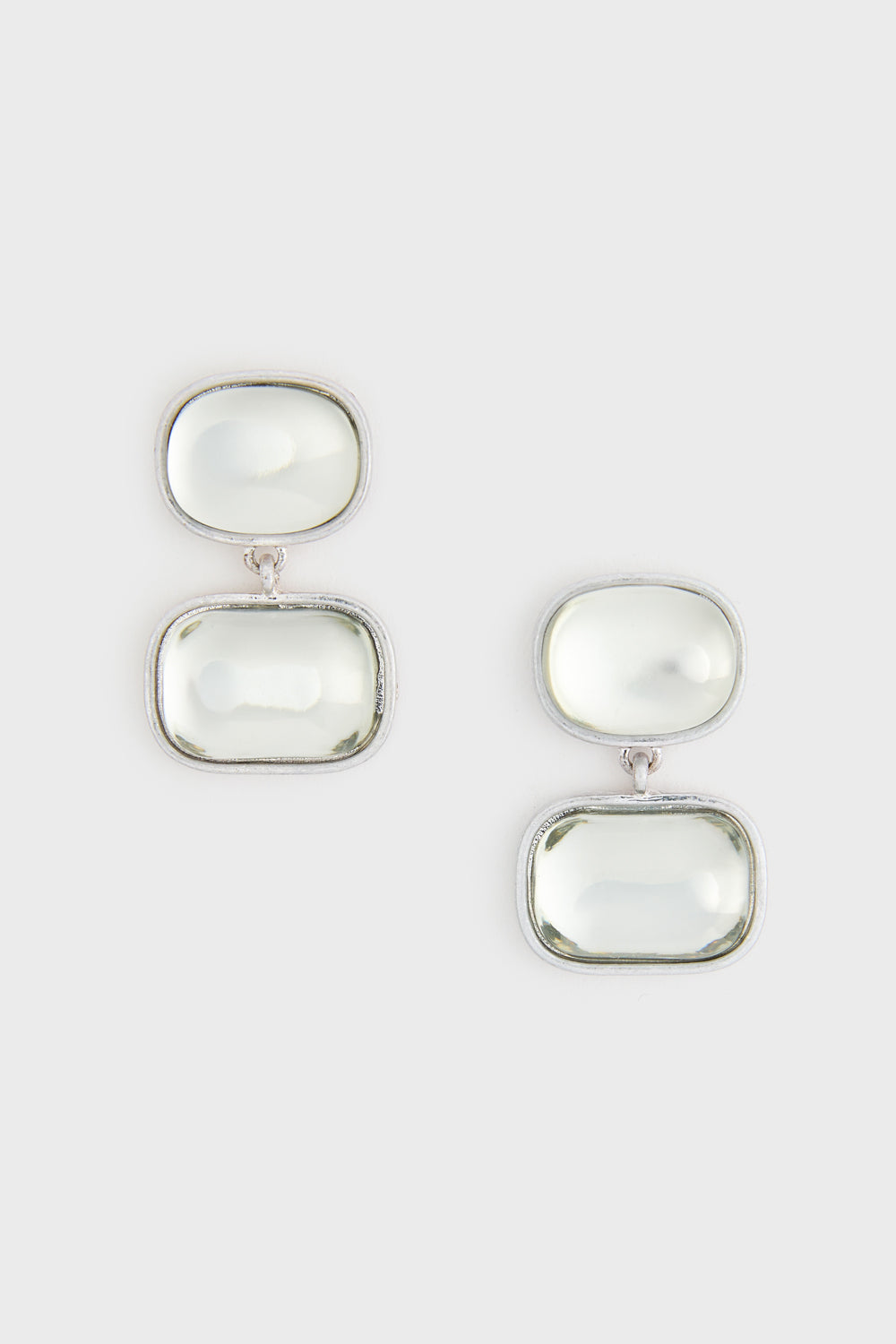 Silver double gem drop earrings_1