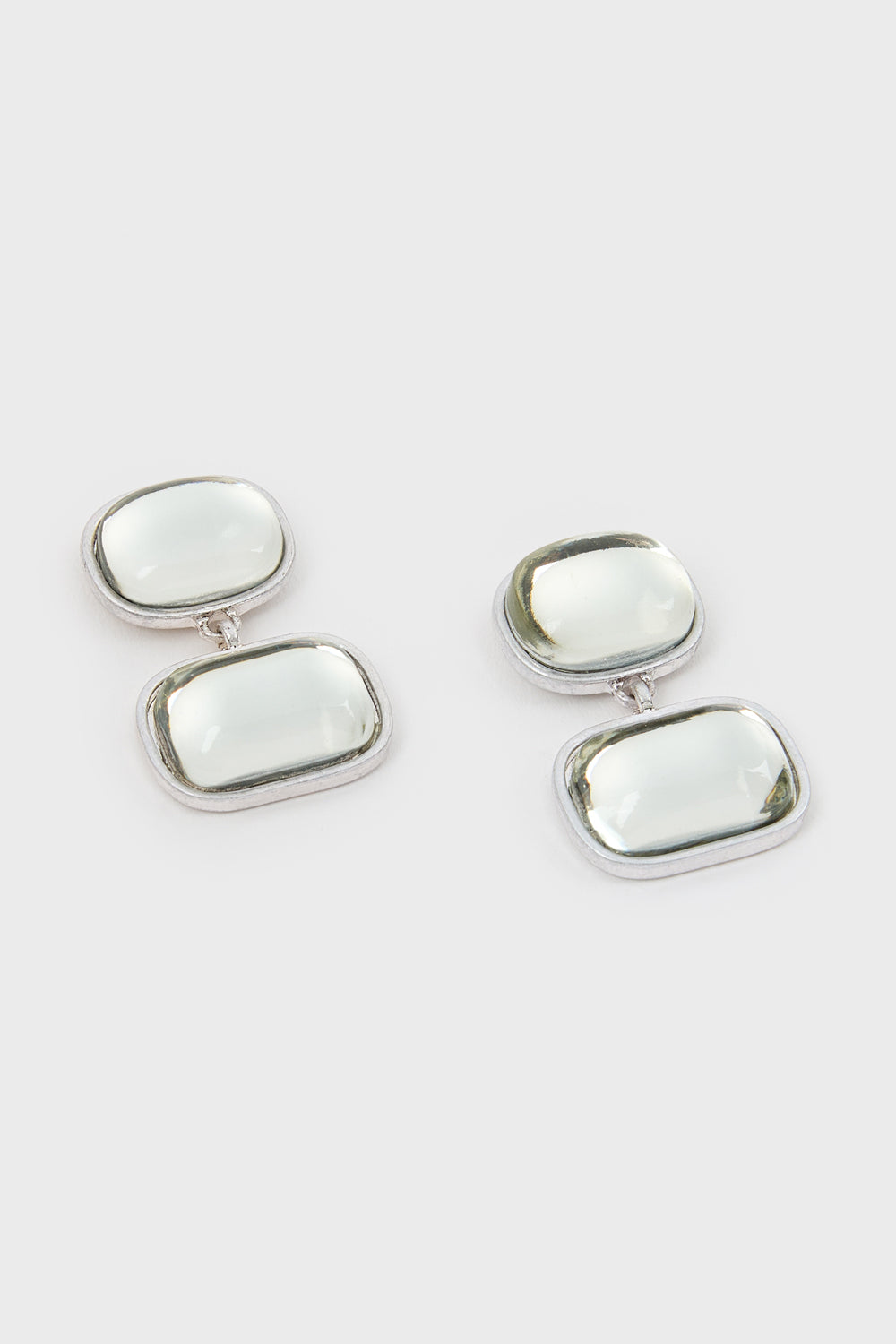 Silver double gem drop earrings_3